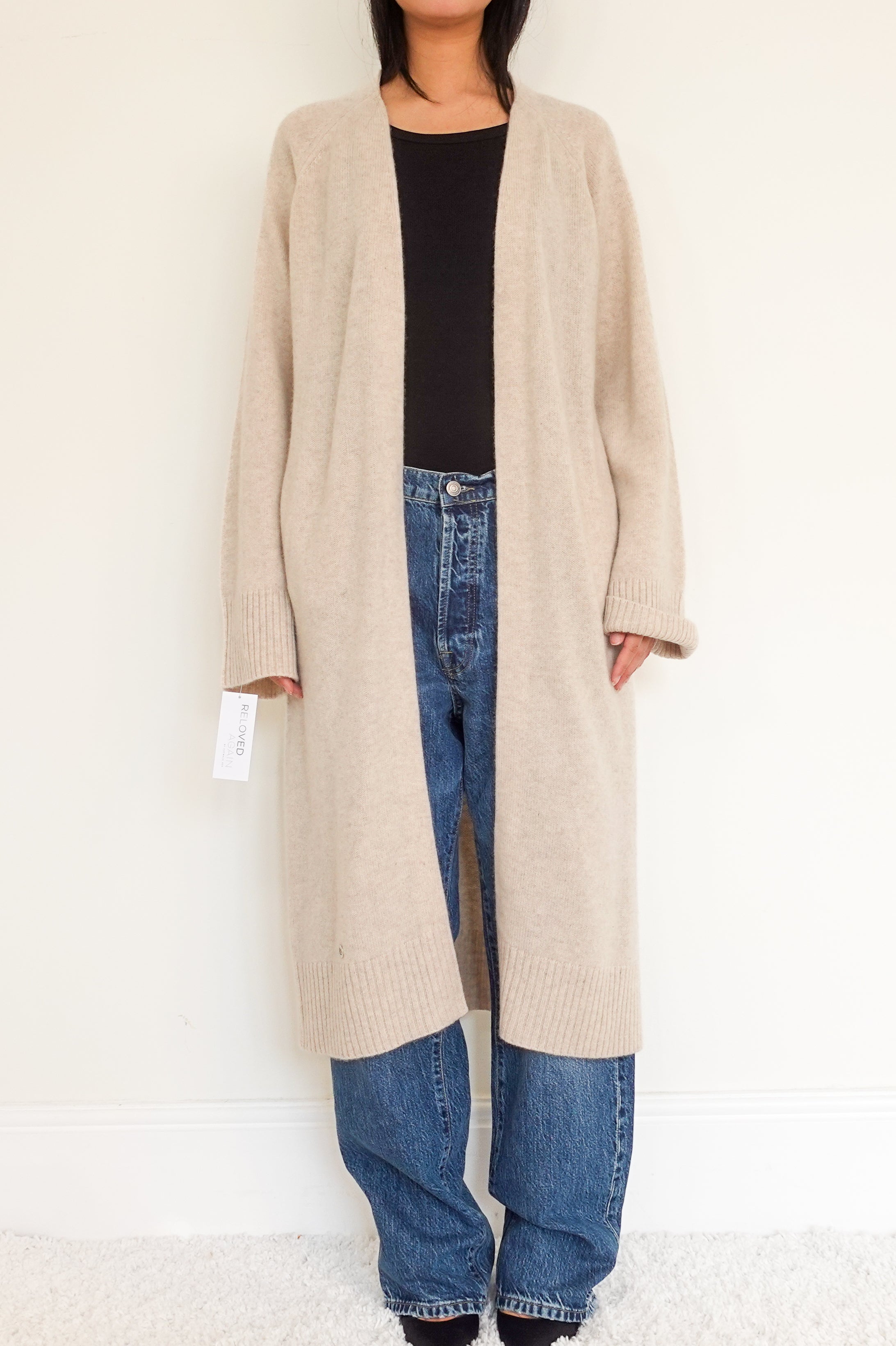 Wool and cashmere Long beige cardigan RRP £250