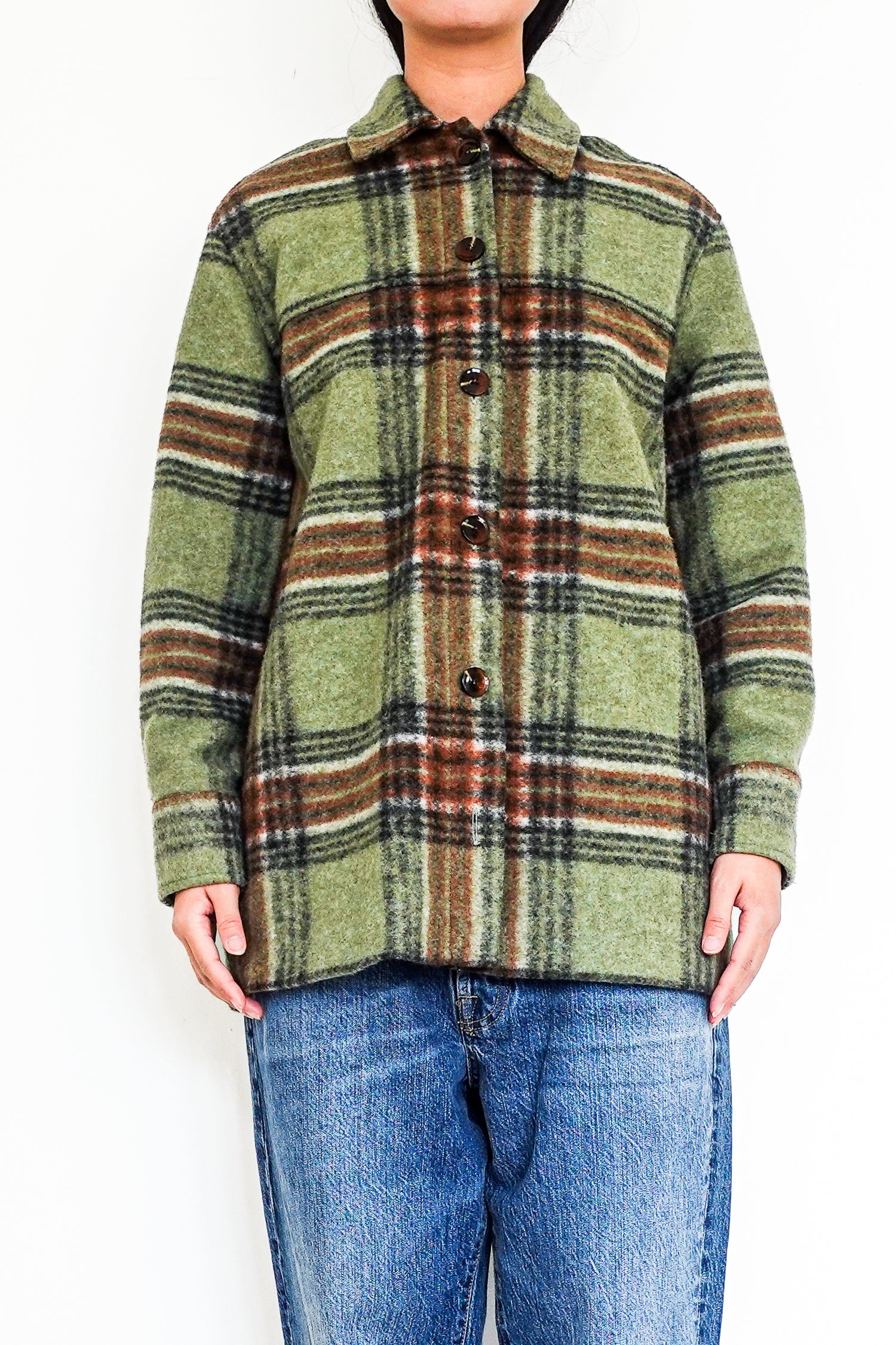 Wool-blend Green Check Jacket RRP £260