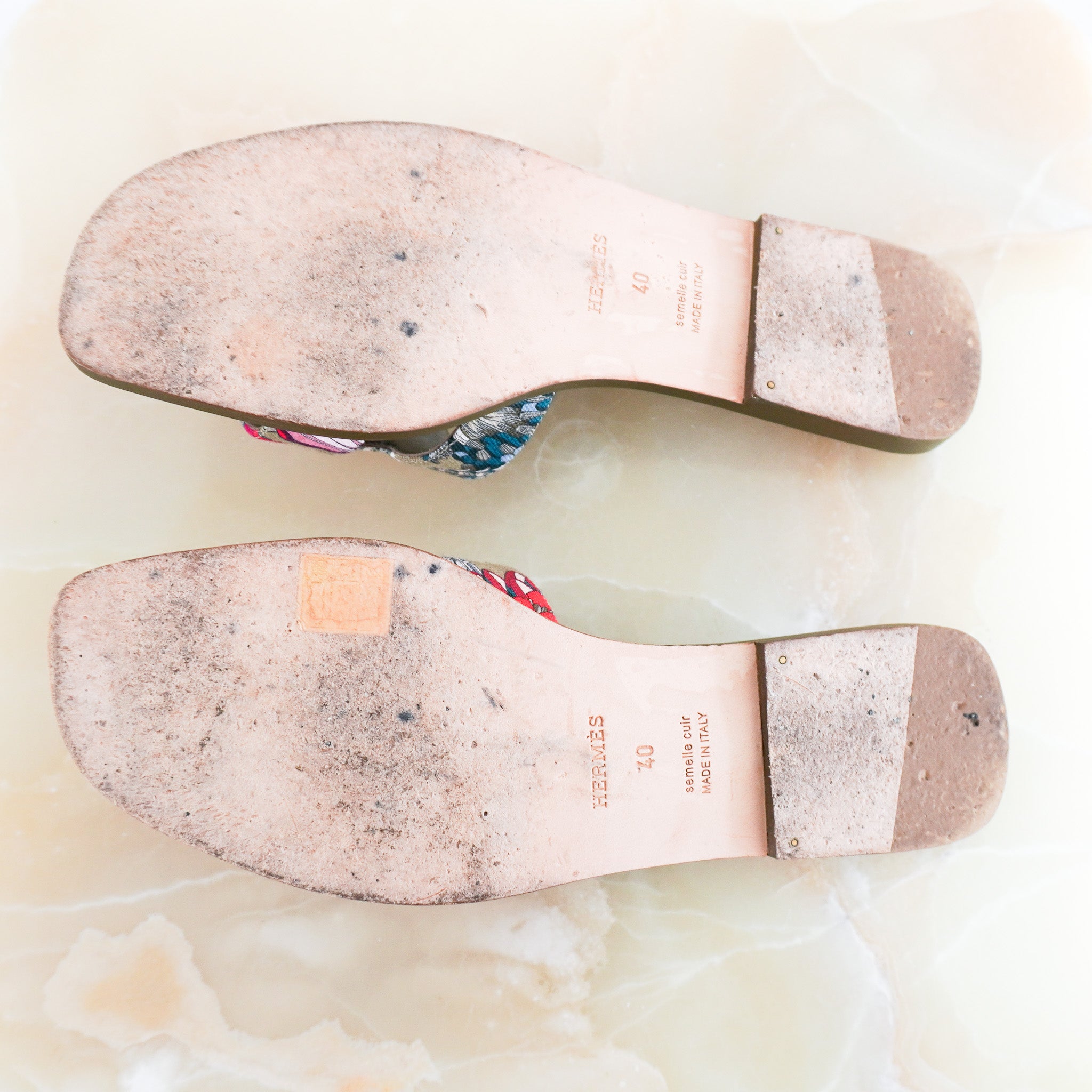 Hermes Fantaisie Botanique Oran Sandals RRP £610 | Authentic Preloved - Reloved Again