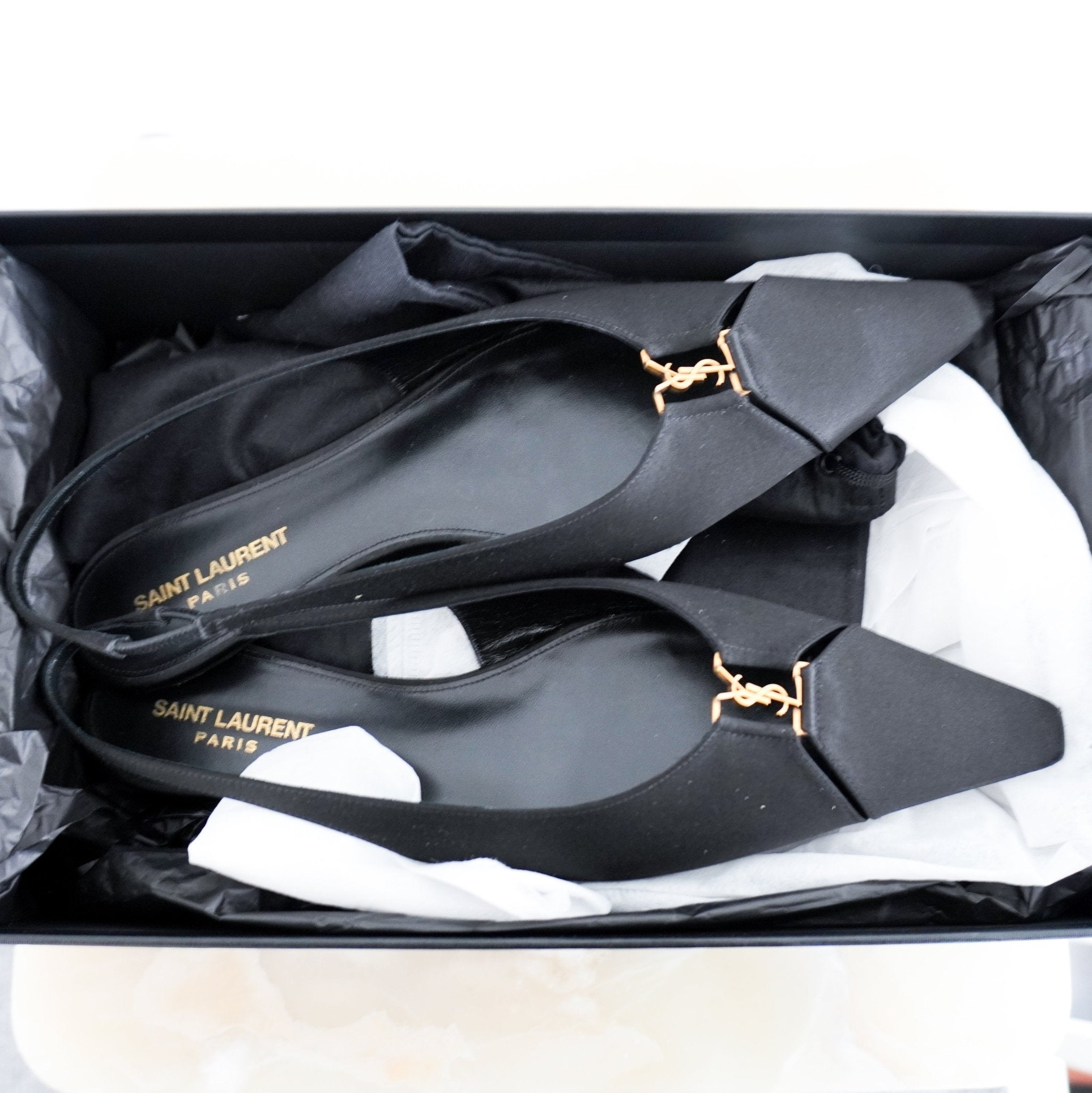 Saint Laurent Black Babylon Slingbacks RRP £750 | Authentic Preloved - Reloved Again