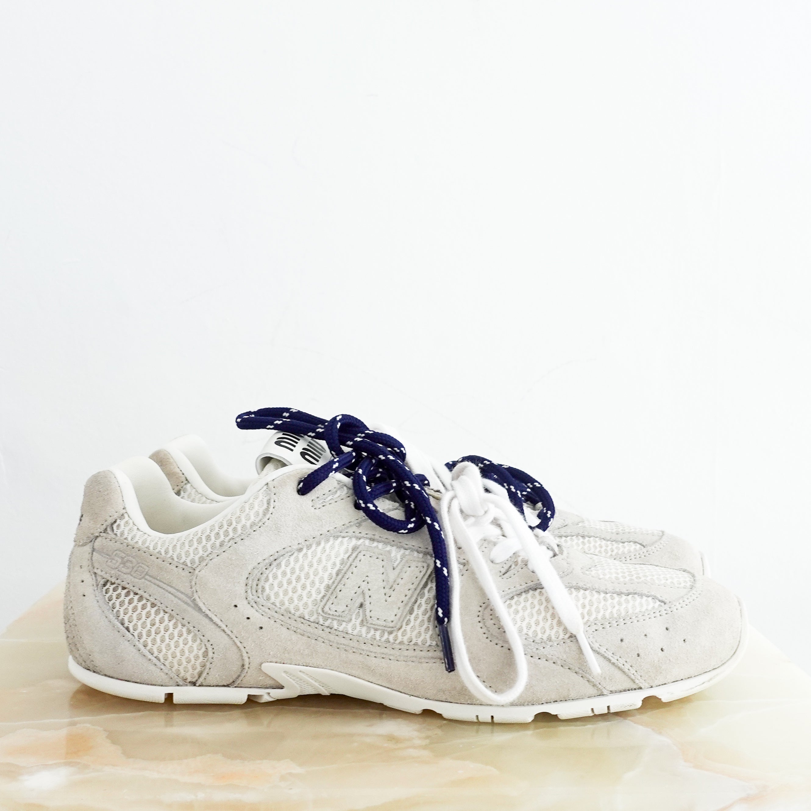 NEW Miu Miu x New Balance White 530 SL Leather Sneakers RRP £870 | Authentic Preloved