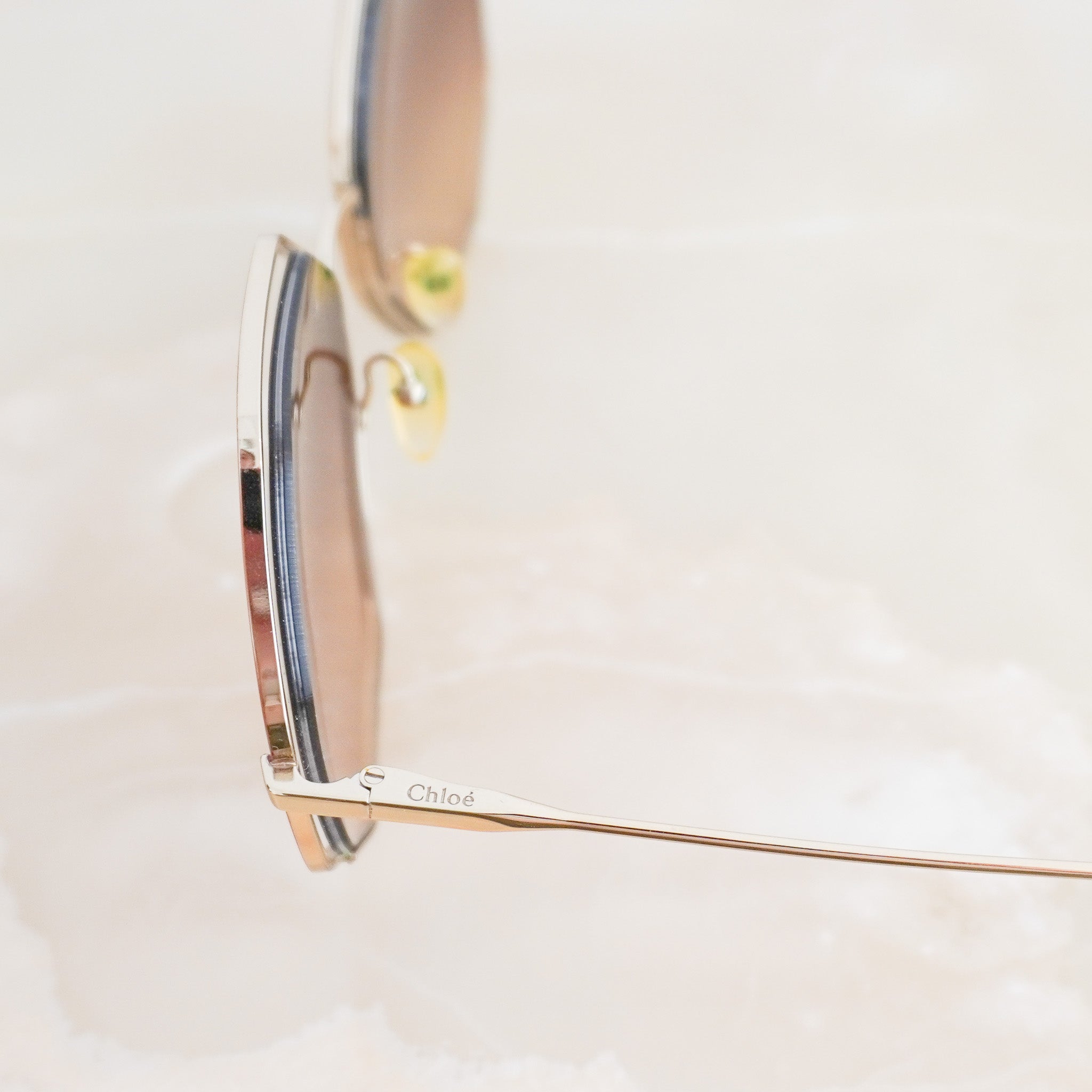 Chloe Gold Poppy Octagonal Sunglasses (RRP £180) | Authentic Preloved FINAL SALE