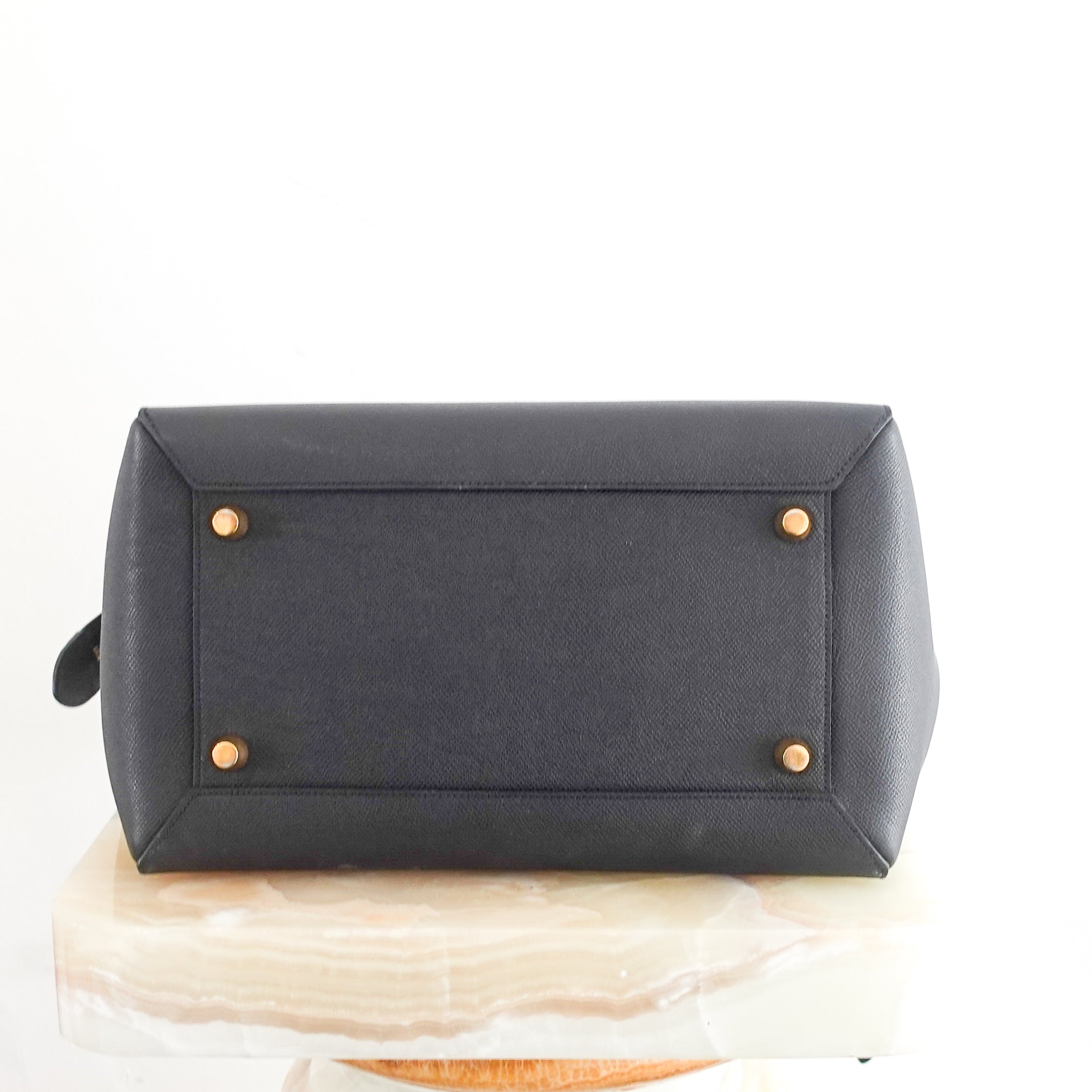 Black grained calfskin belt bag RRP £2150