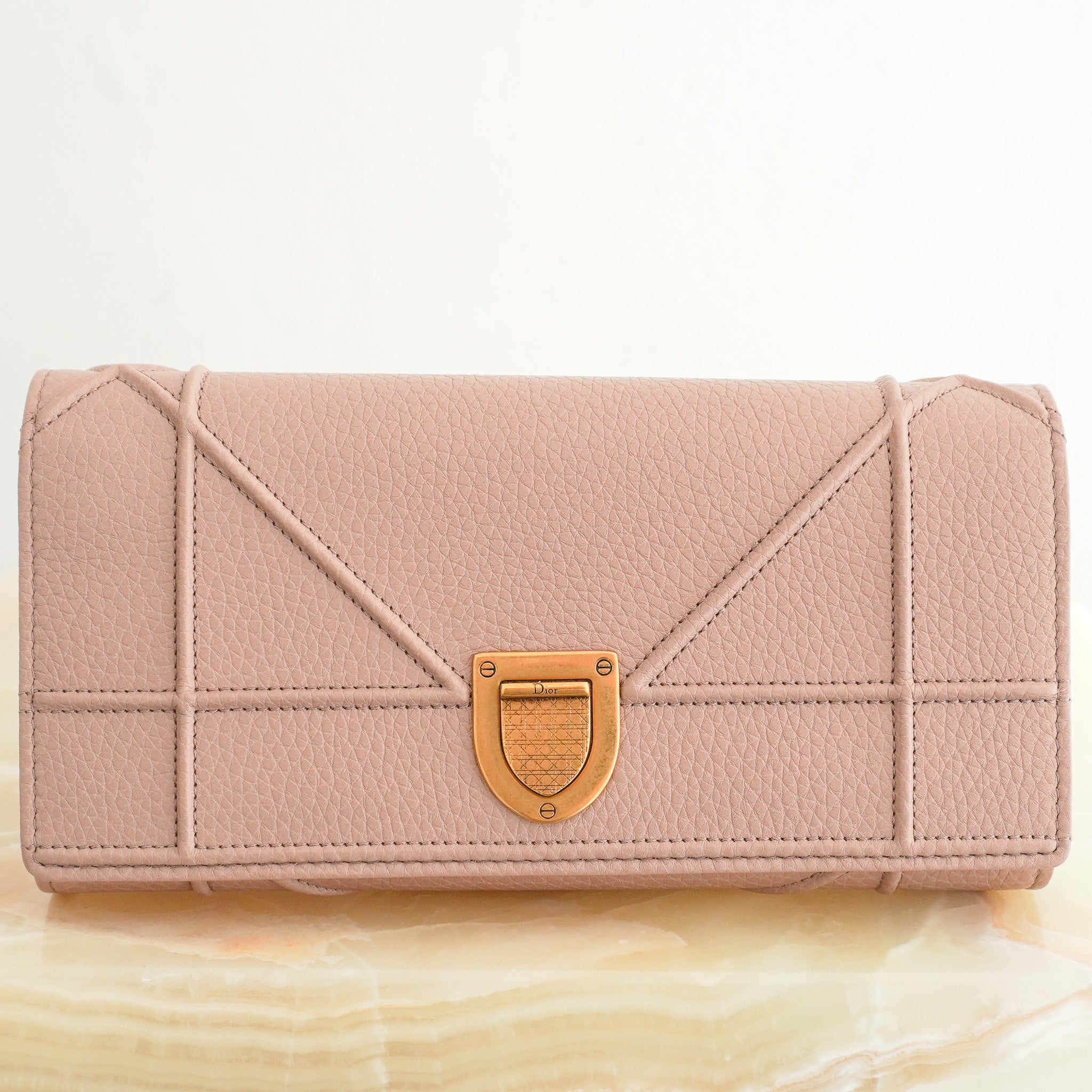 Christian Dior Pink Leather Diorama Wallet on a Chain RRP £1800 | Authentic Preloved