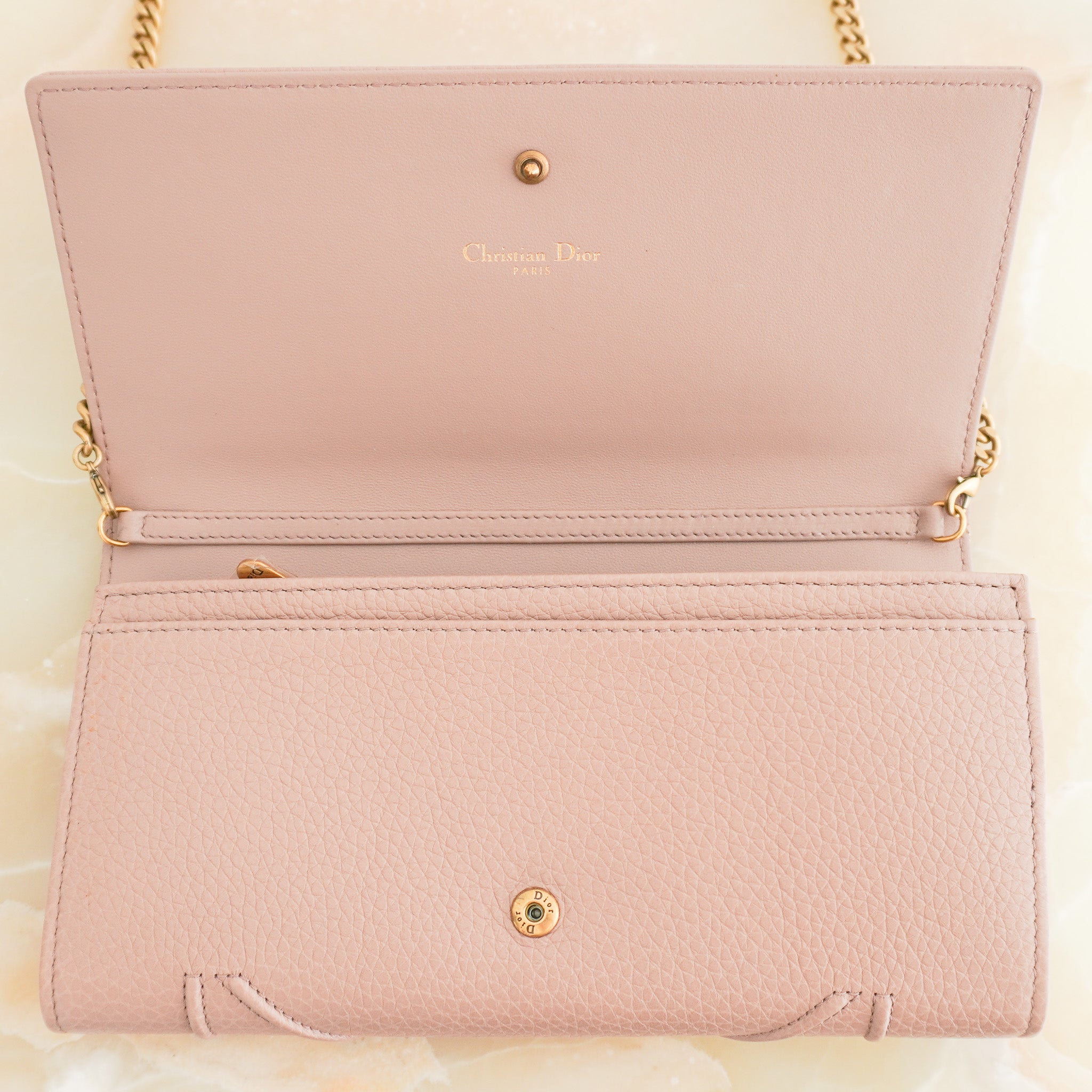 Christian Dior Pink Leather Diorama Wallet on a Chain RRP £1800 | Authentic Preloved
