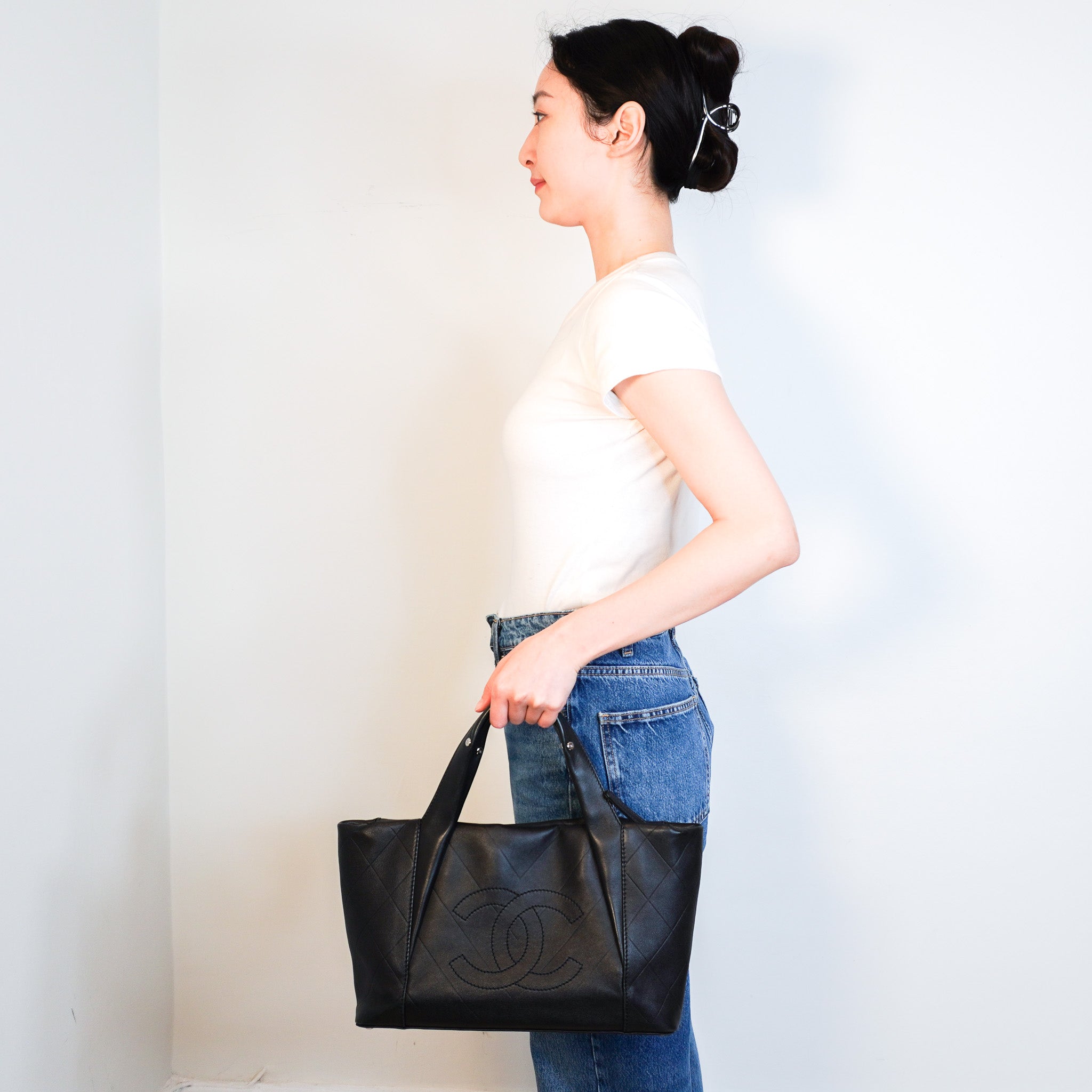 Chanel Black Quilted All Day Long Tote | Authentic Preloved - Reloved Again