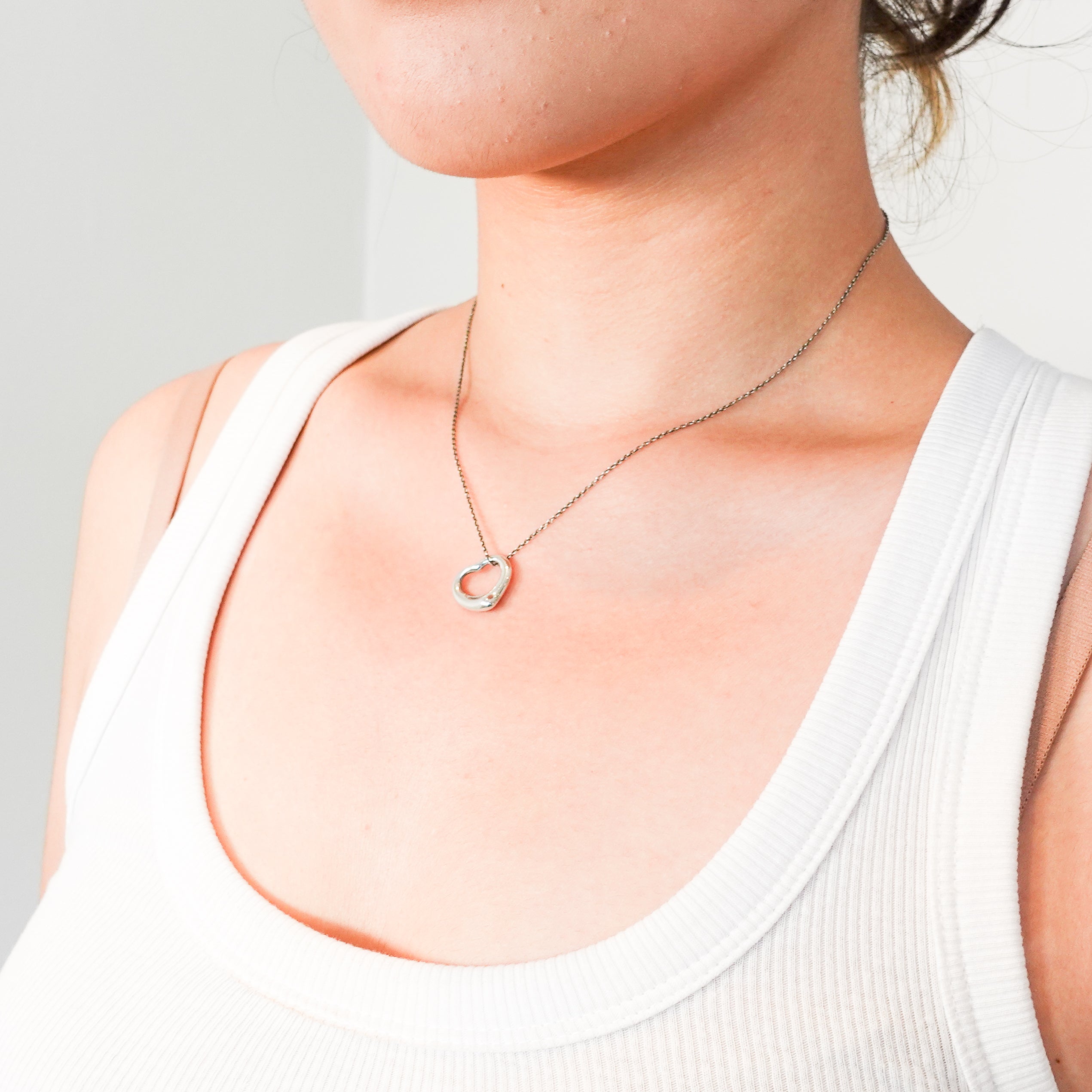 Tiffany & CO Small Open Heart Necklace in Silver RRP £290 | Authentic Preloved