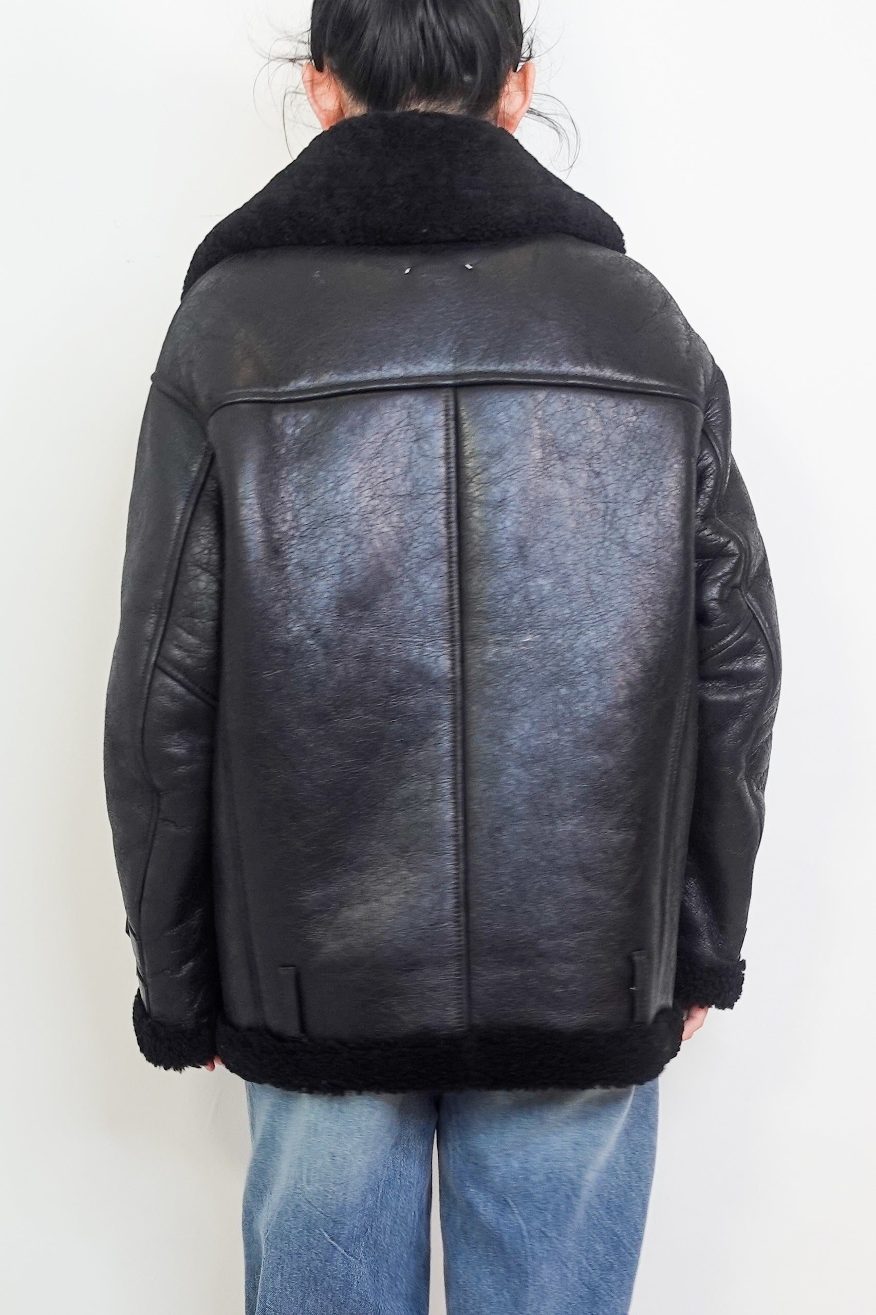 Shearling Black Leather Jacket RRP £1.2k