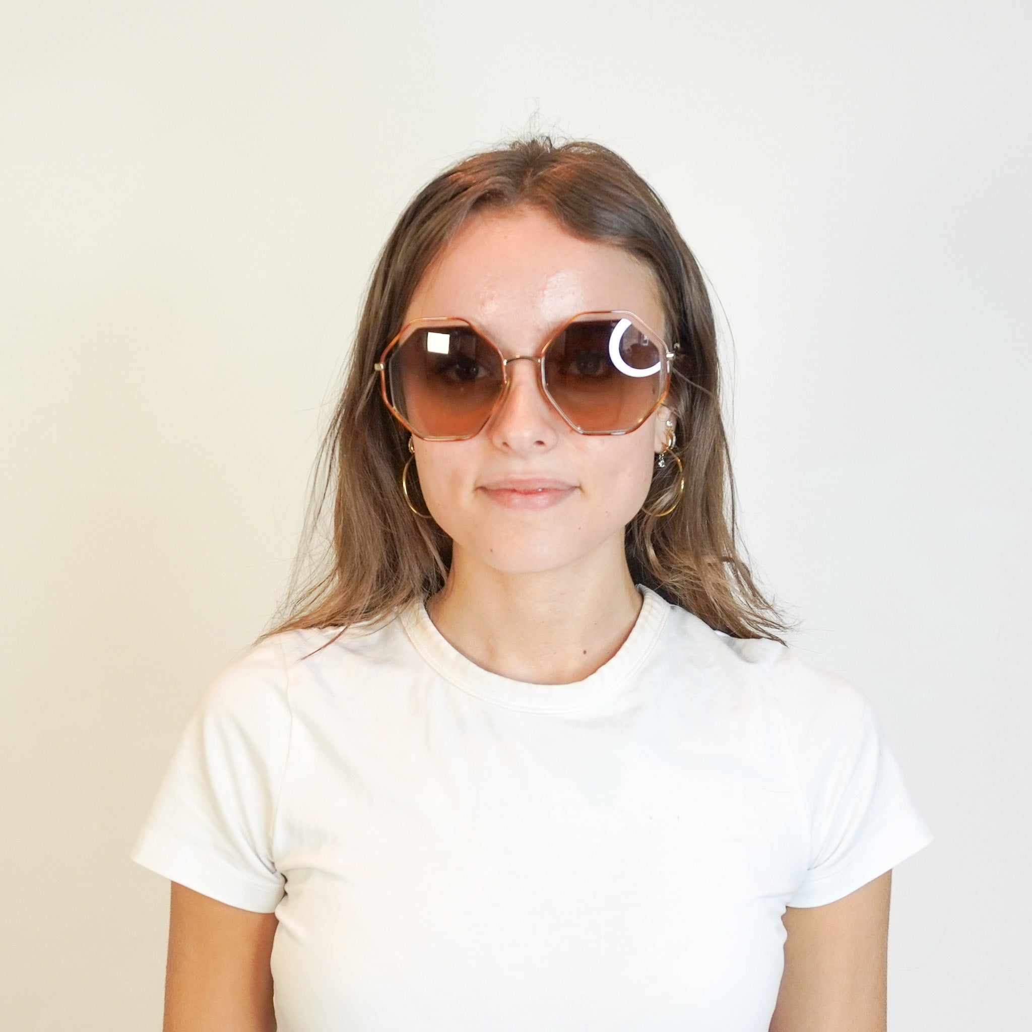 Chloe Gold Poppy Octagonal Sunglasses (RRP £180) | Authentic Preloved FINAL SALE