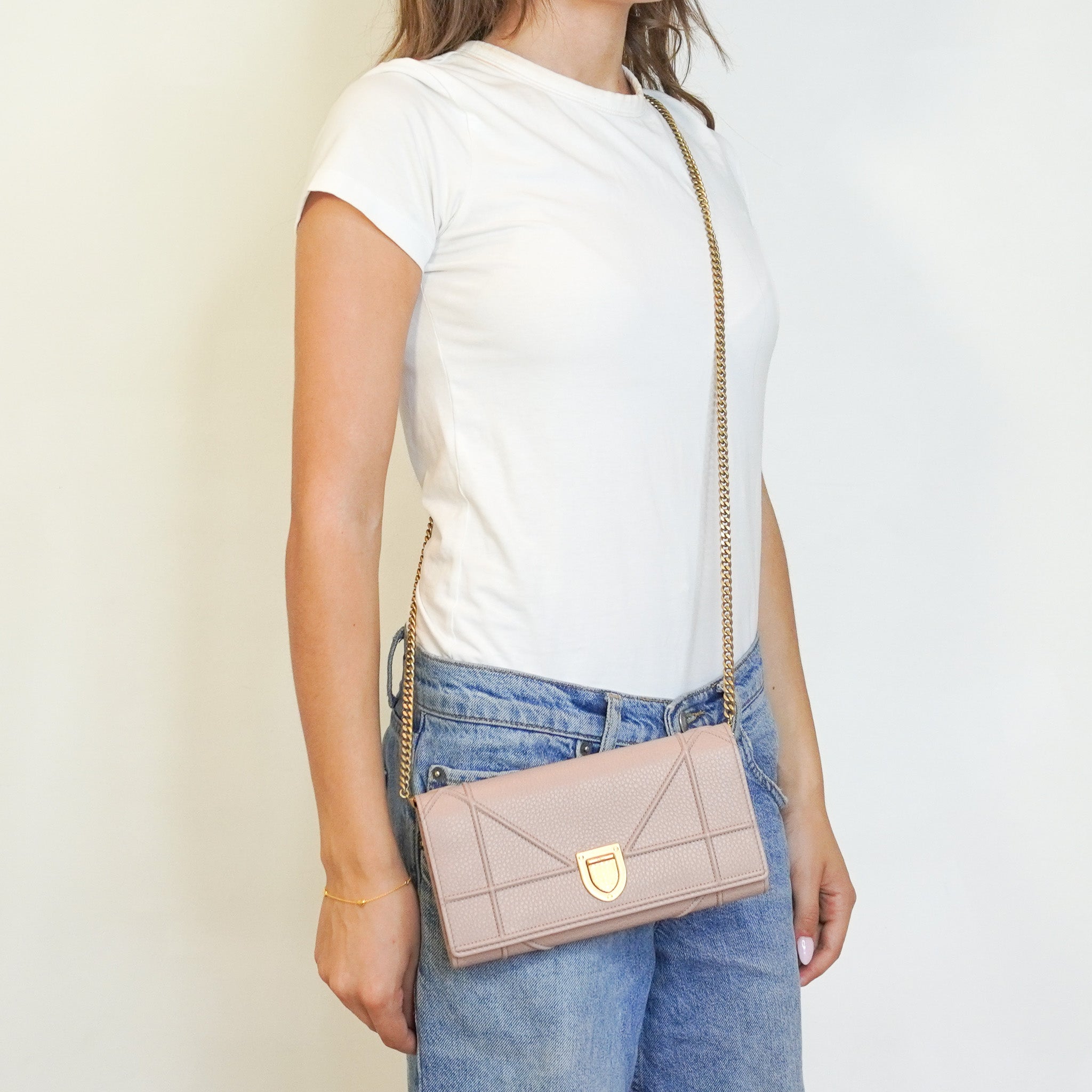 Christian Dior Pink Leather Diorama Wallet on a Chain RRP £1800 | Authentic Preloved