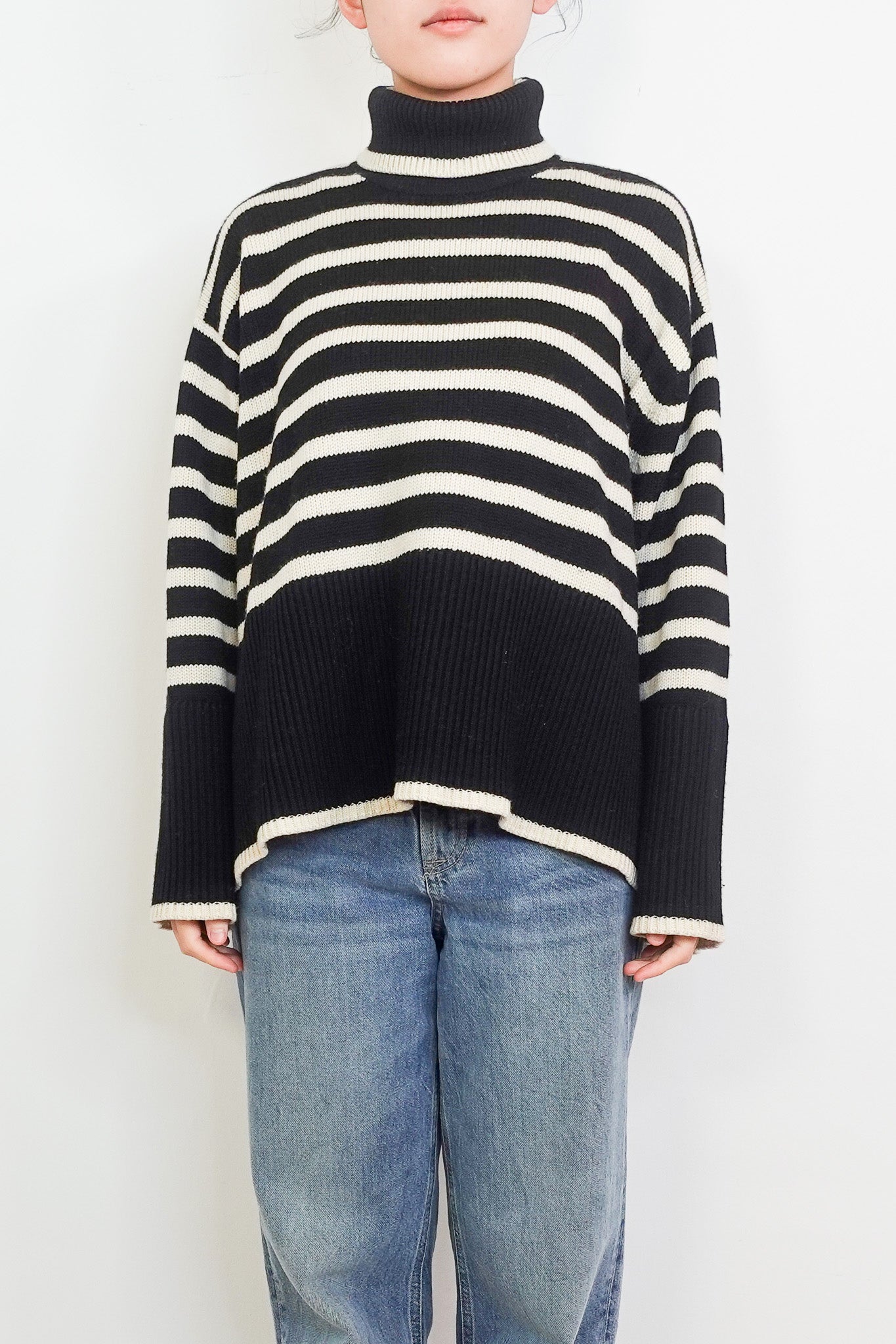 Signature Wool blend striped Turtleneck Sweater RRP £450