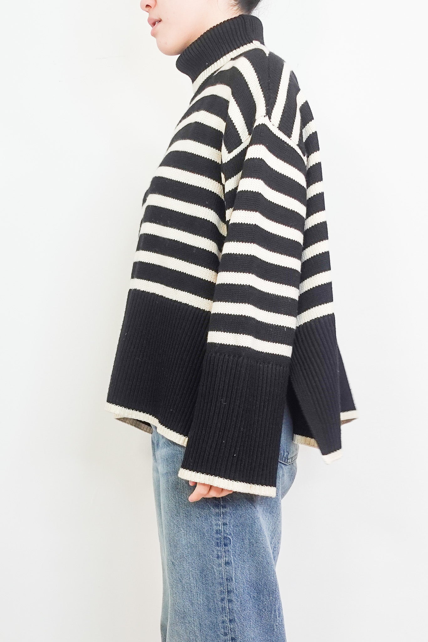 Signature Wool blend striped Turtleneck Sweater RRP £450