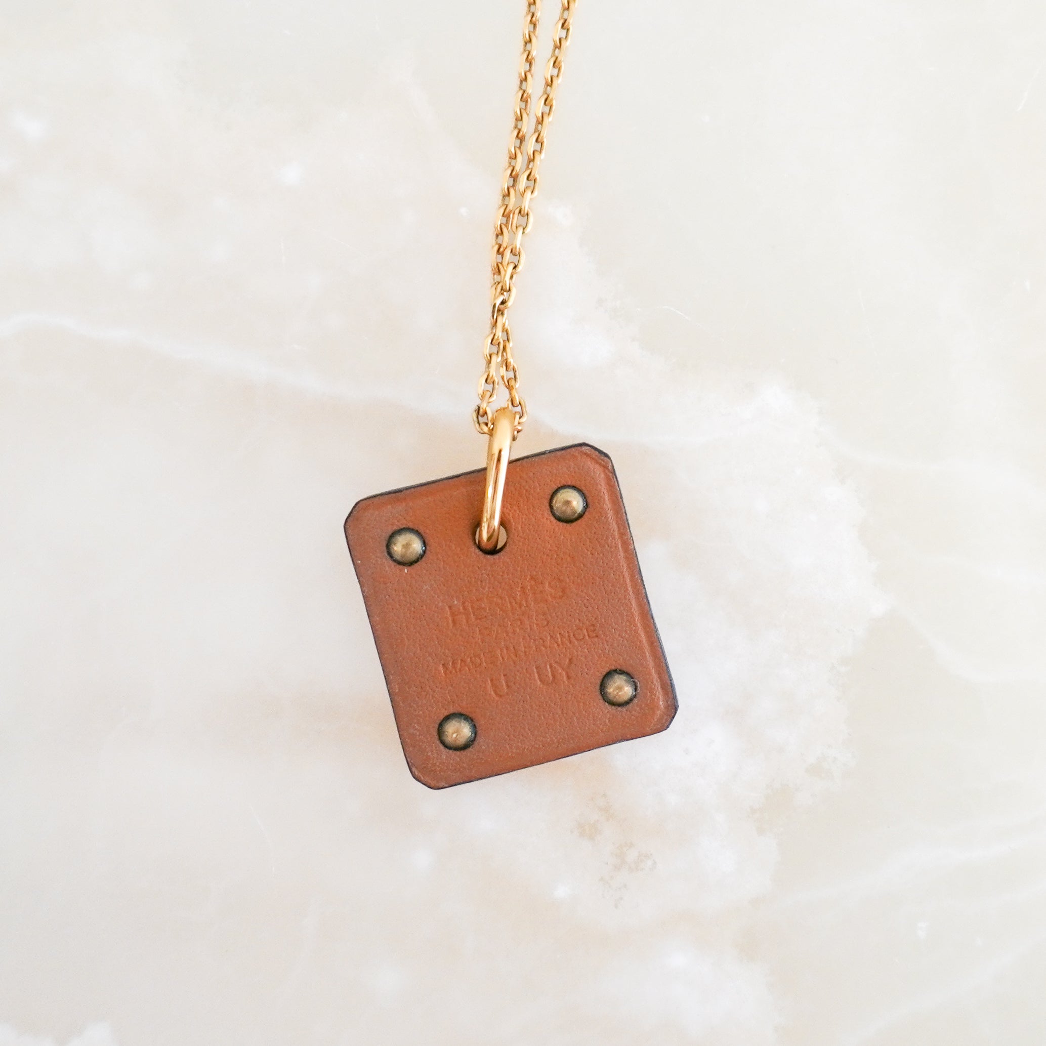Hermès Pendentif Cuir As de Coeur PM Necklace in Noir (RRP £500) | Authentic Preloved FINAL SALE - Reloved Again