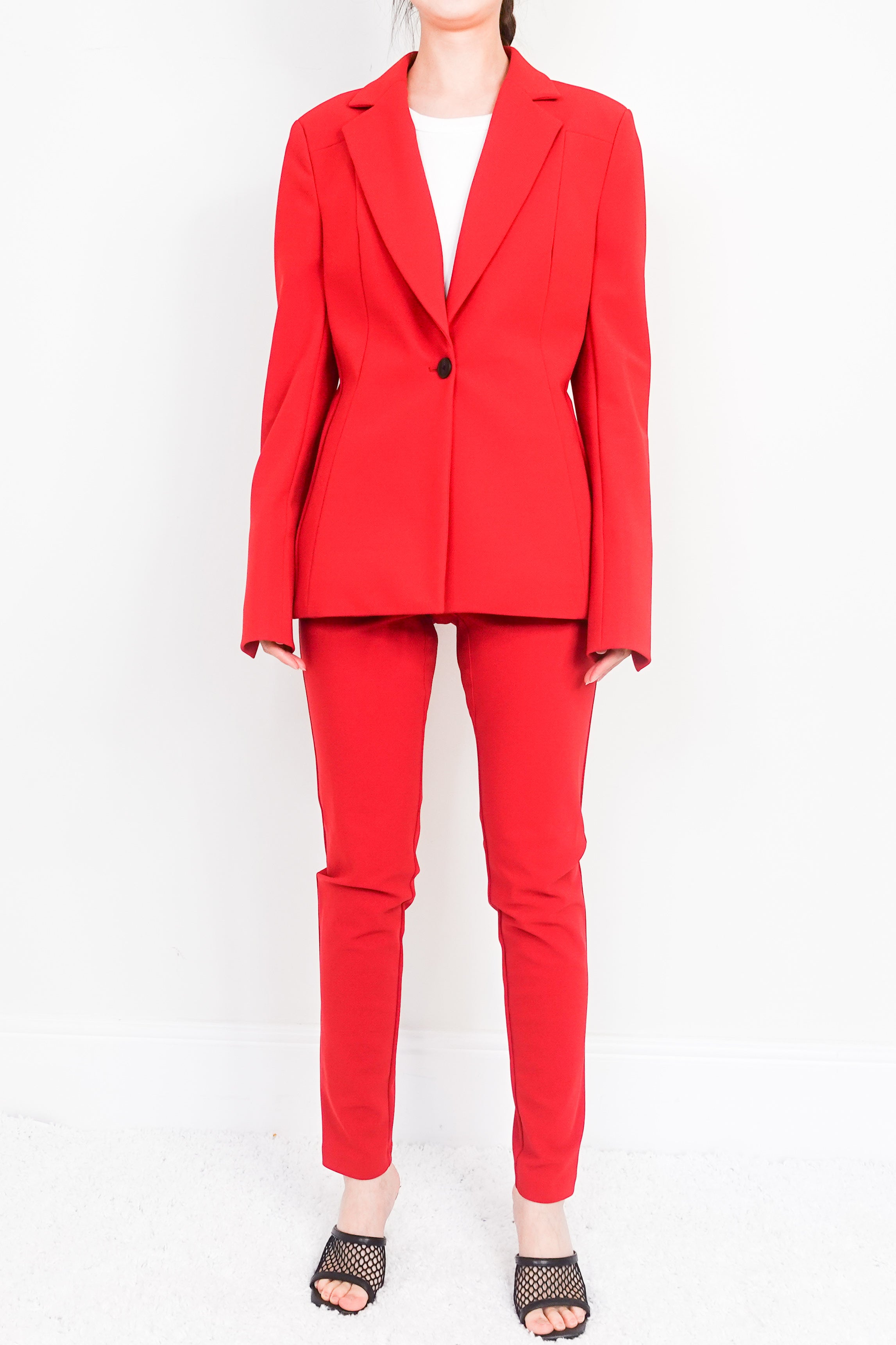 Red evening suit