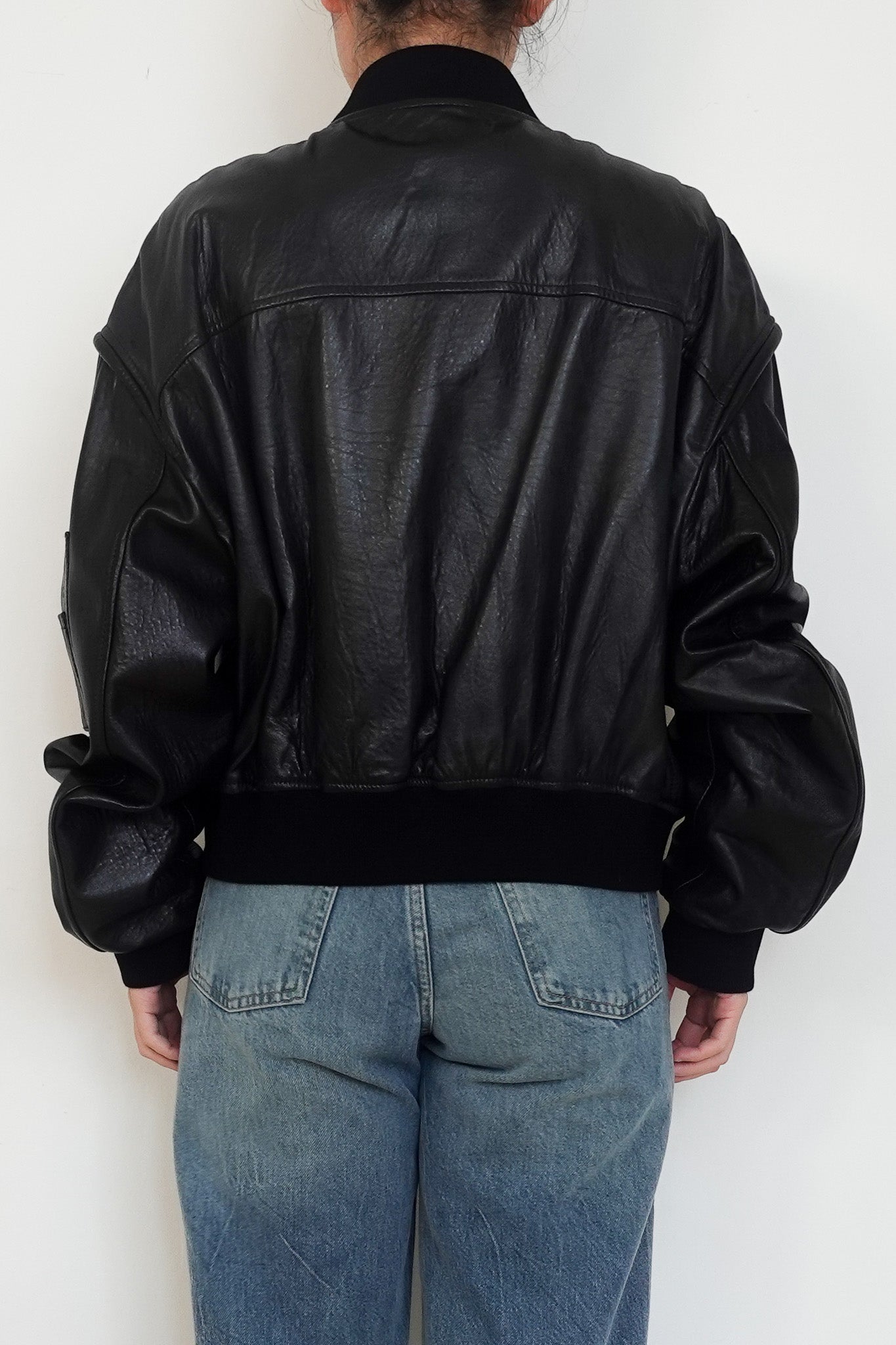 Halfboy Black Cropped Leather Bomber Jacket RRP £450 | Authentic Preloved - Reloved Again
