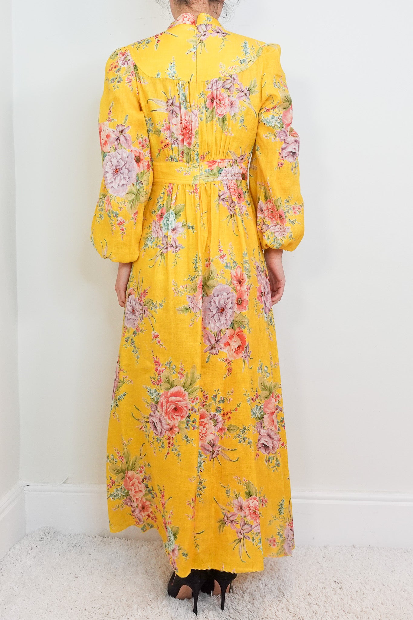 Yellow floral dress RRP £1.2k