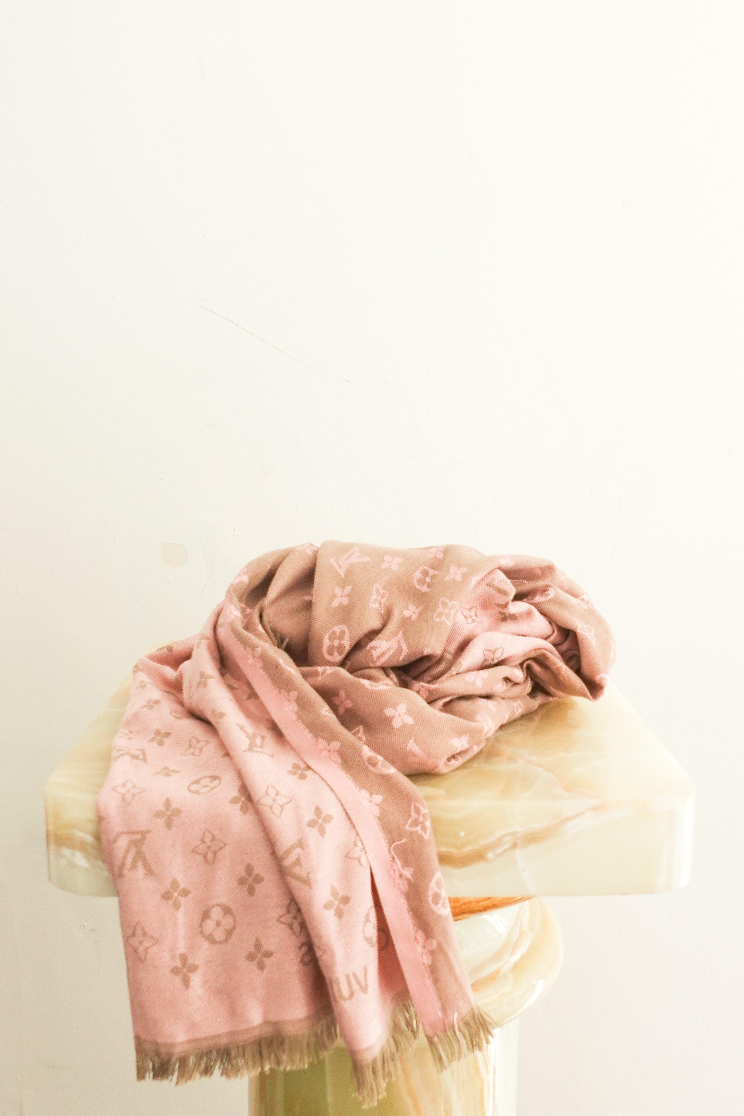 Nude monogram print scarf RRP £550