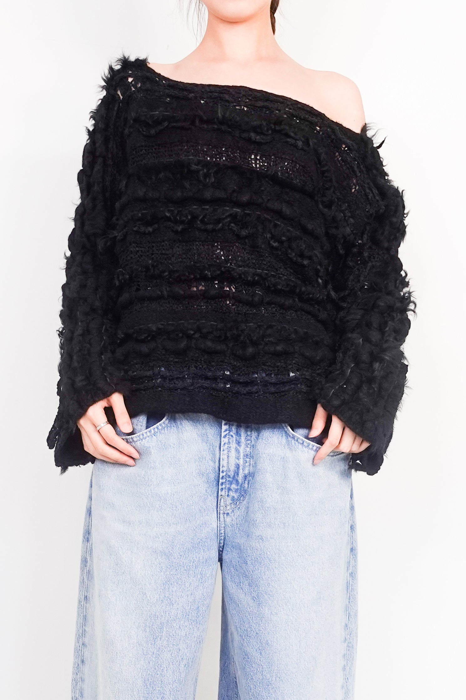 Textured black jumper