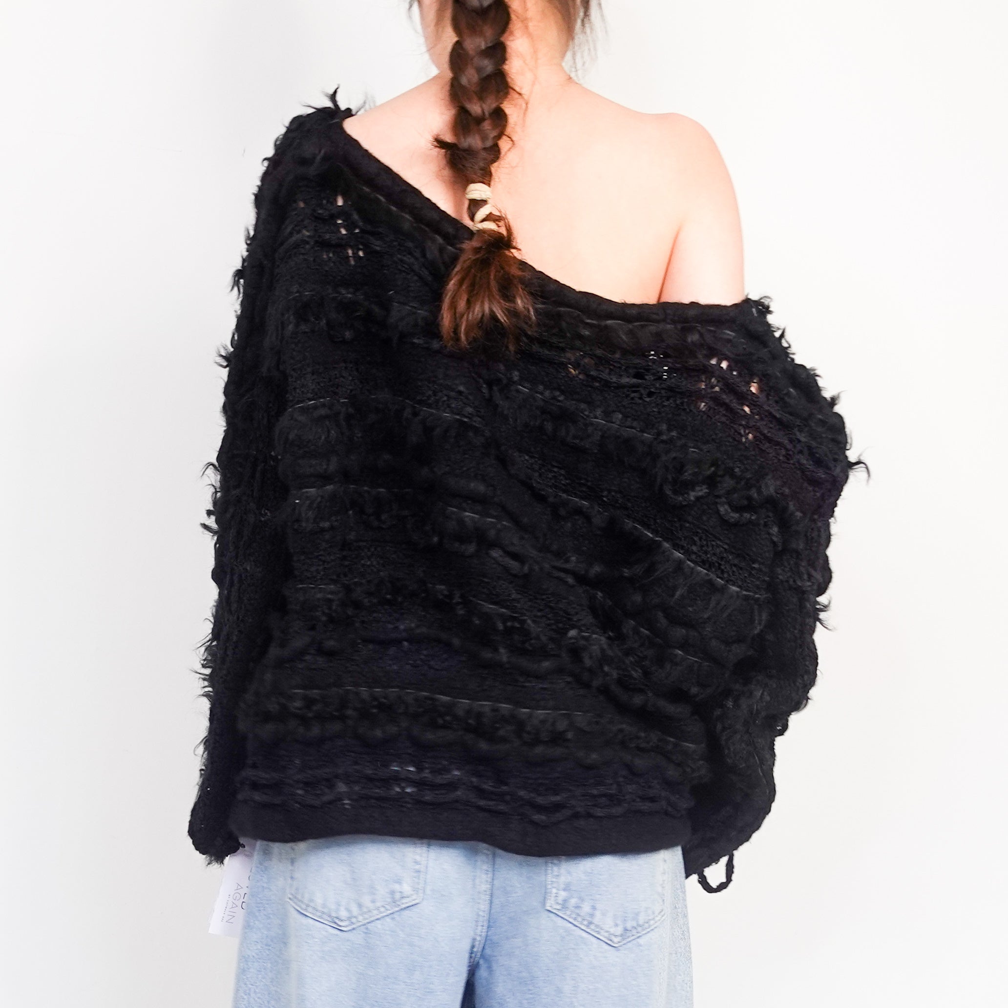 Textured black jumper