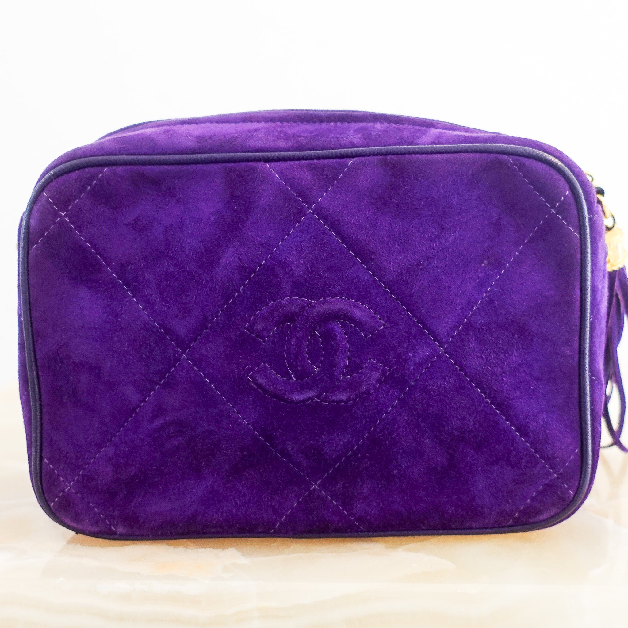 Purple suede camera bag RRP £4k