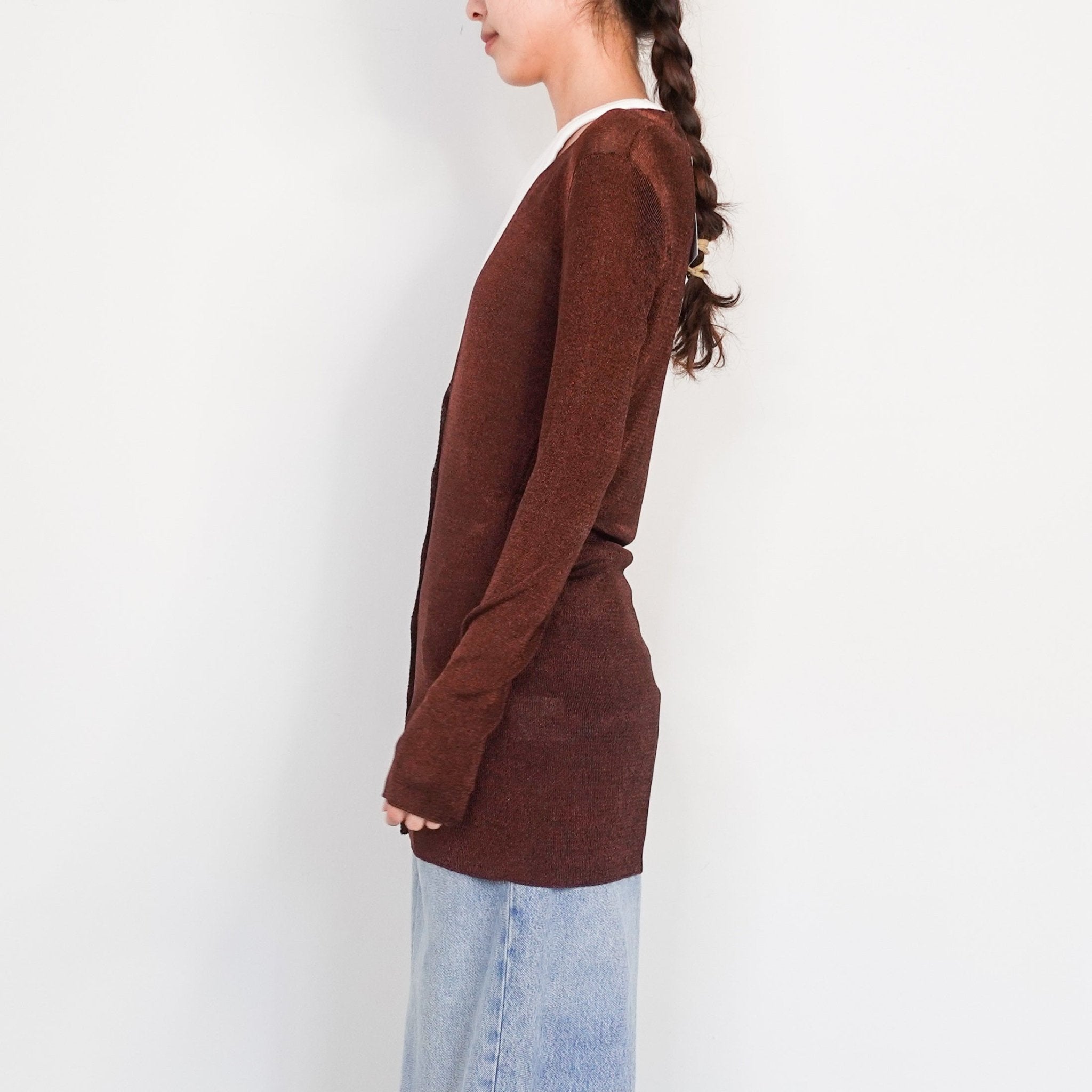 Gucci Brown lurex cardigan RRP £250 - no returns | Authentic Preloved - Reloved Again