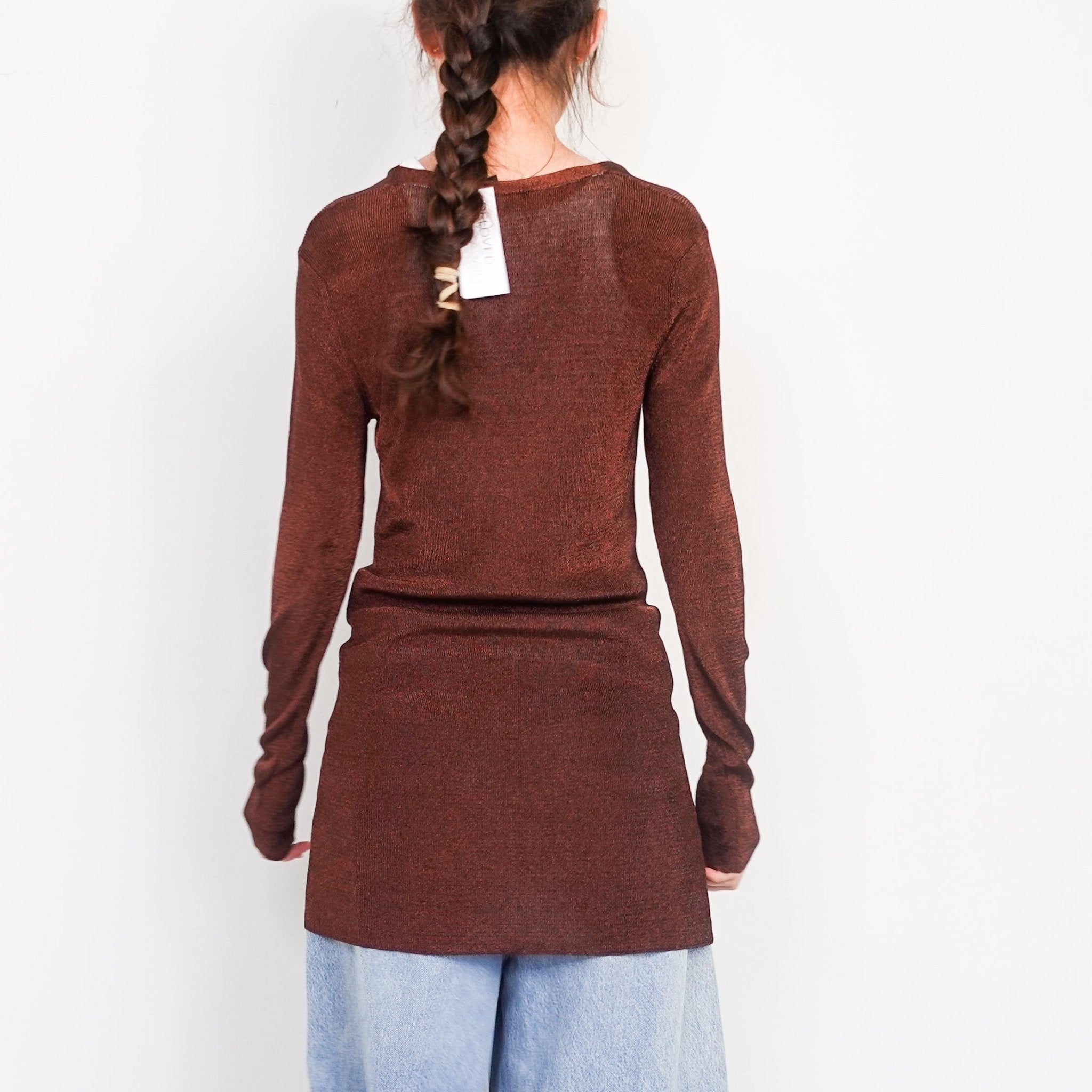 Gucci Brown lurex cardigan RRP £250 - no returns | Authentic Preloved - Reloved Again