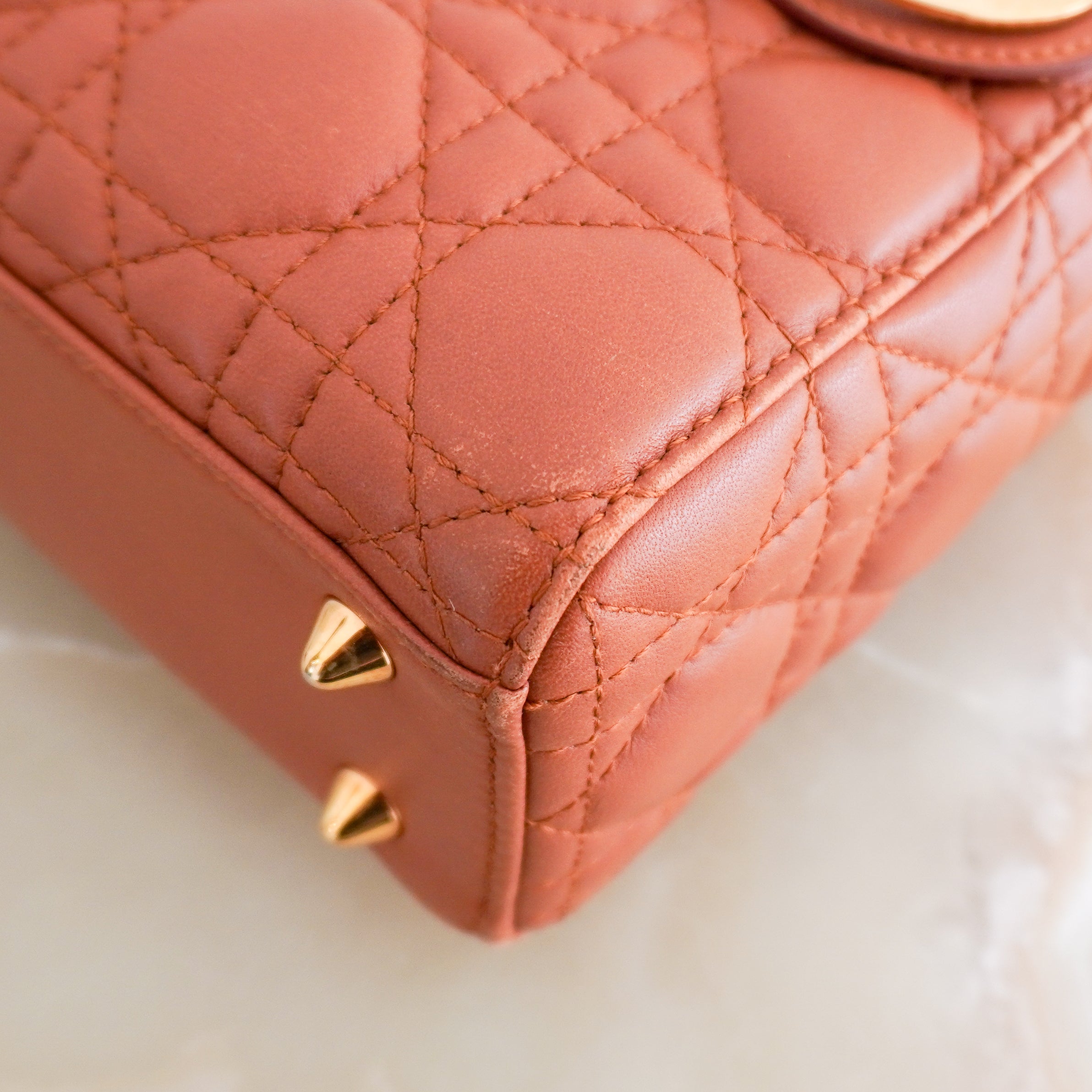 Dior Small Lady Dior Bag Tobacco Brown Cannage Lambskin (RRP £5200) | Authentic Preloved