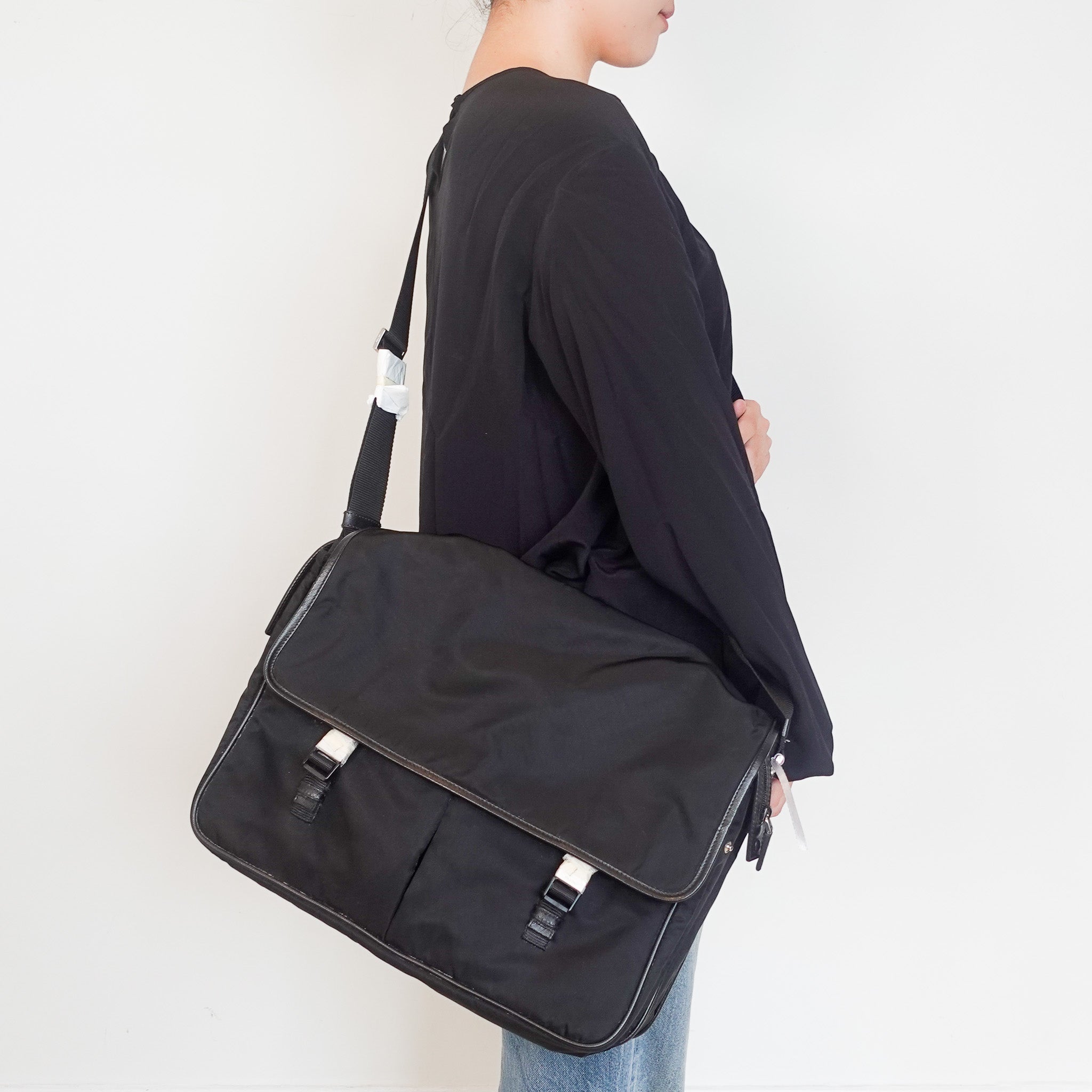 NEW Prada Nylon black Messenger Bag RRP £1700 | Authentic Preloved - Reloved Again