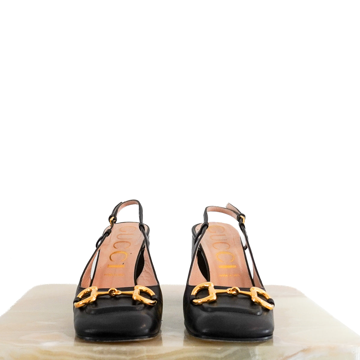 Gucci Baby Horsebit Black Leather Slingback Pumps (RRP £700) | Authentic Preloved