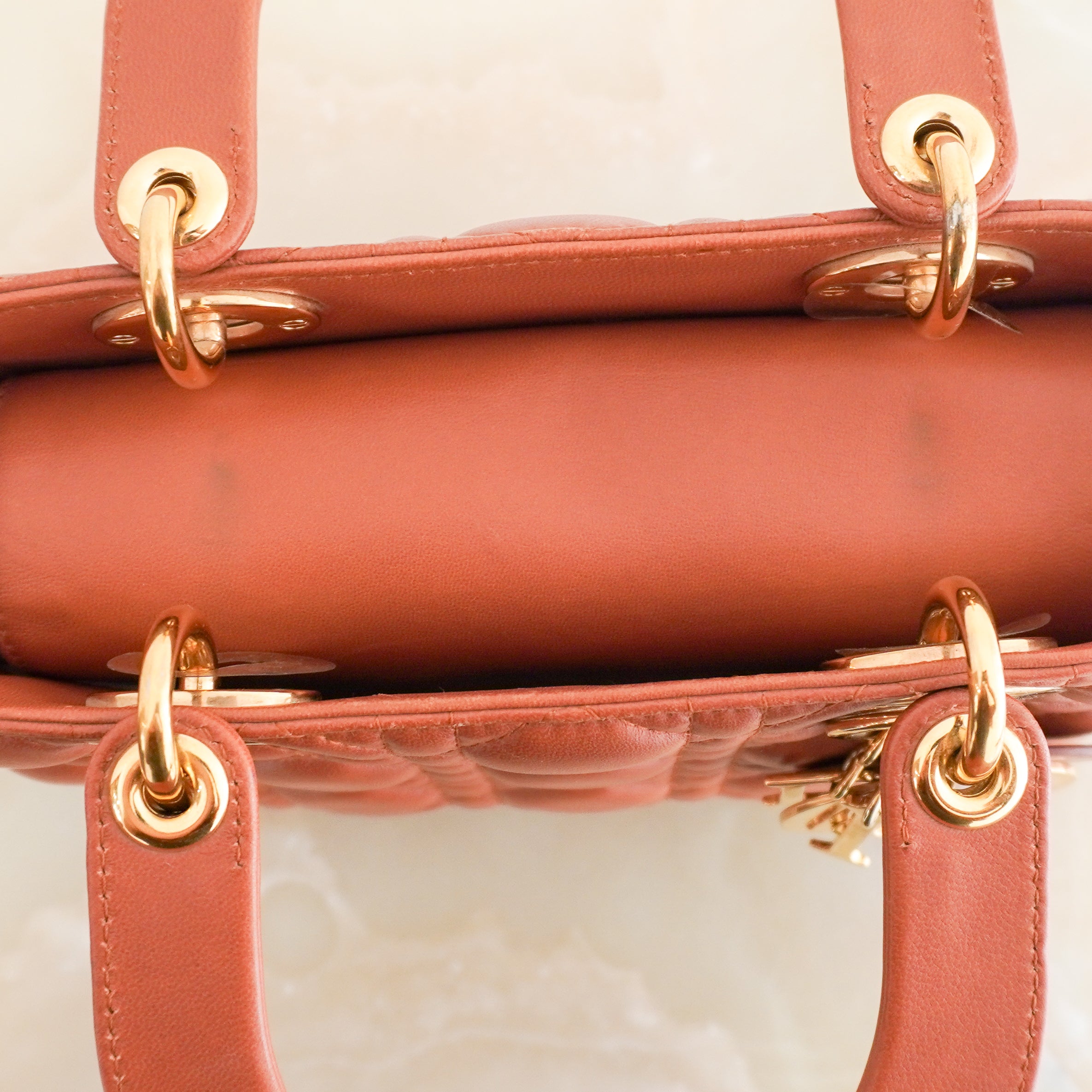 Dior Small Lady Dior Bag Tobacco Brown Cannage Lambskin (RRP £5200) | Authentic Preloved