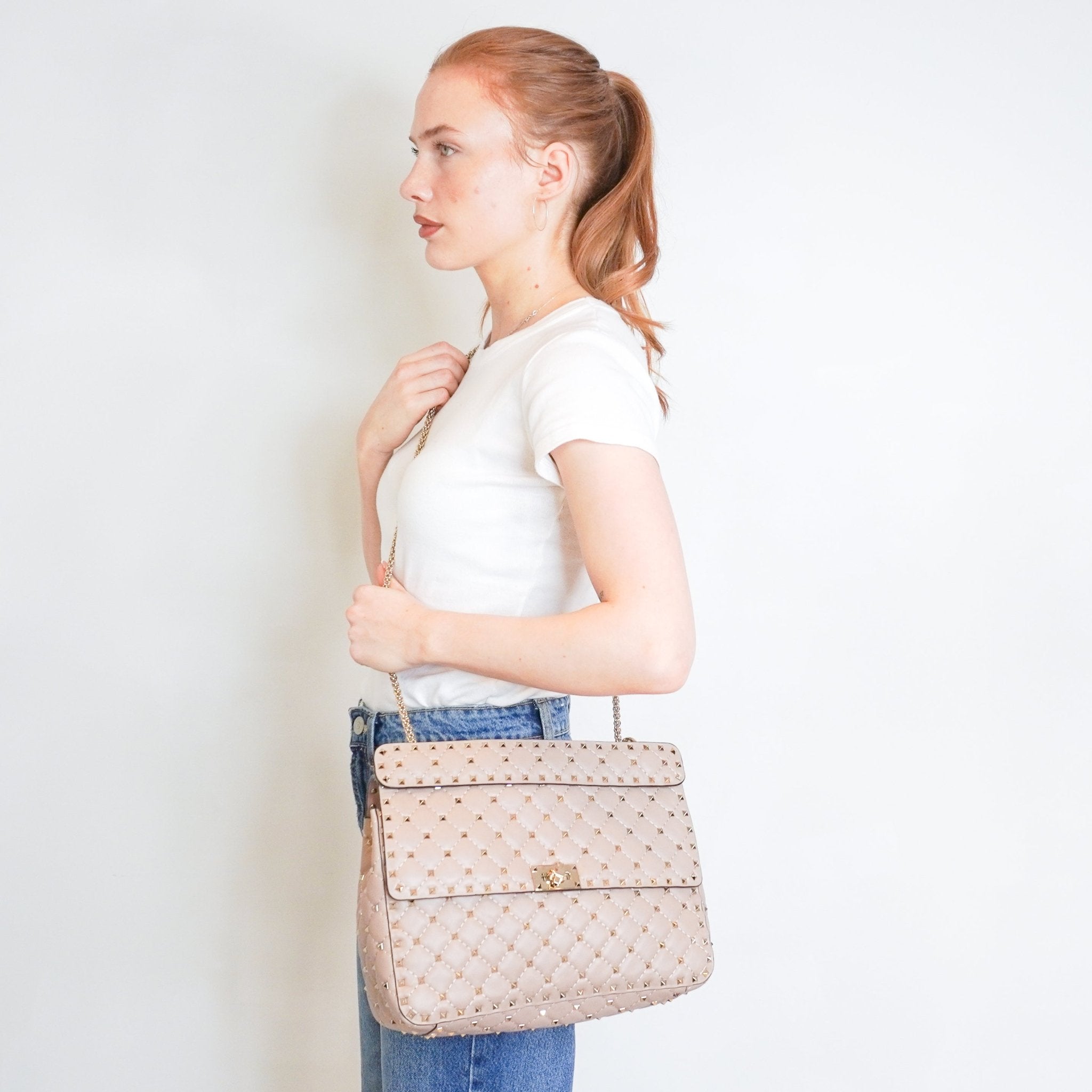 Valentino Large Nappa Rockstud Spike Bag RRP £2800 | Authentic Preloved - Reloved Again