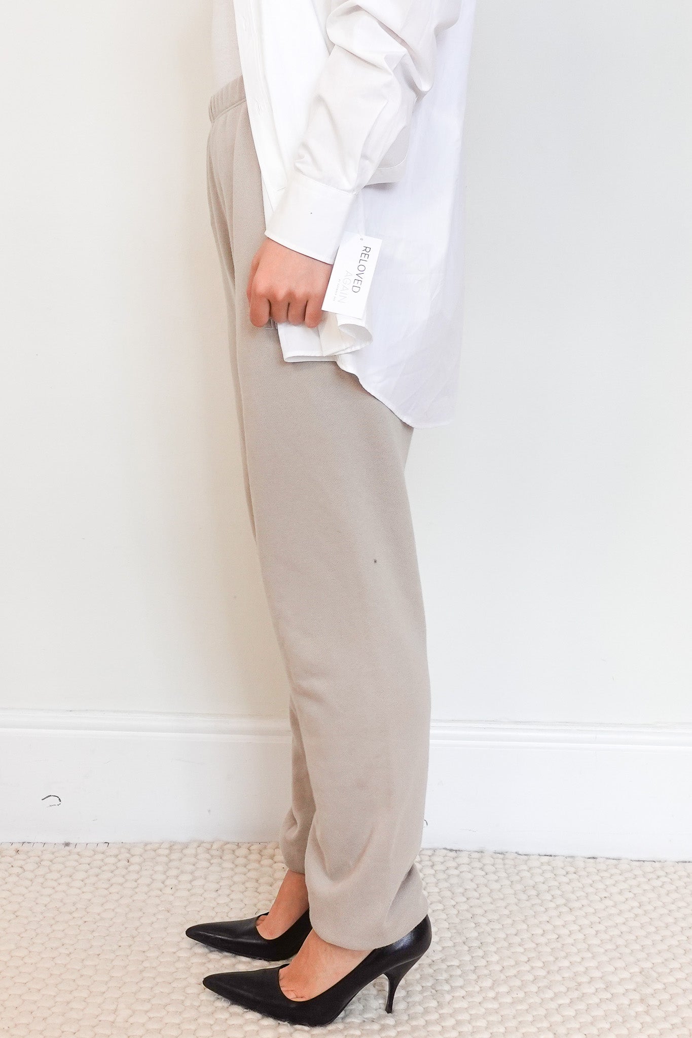 NEW Éterne Beige Cotton Sweatpants RRP £250 | Authentic Preloved - Reloved Again