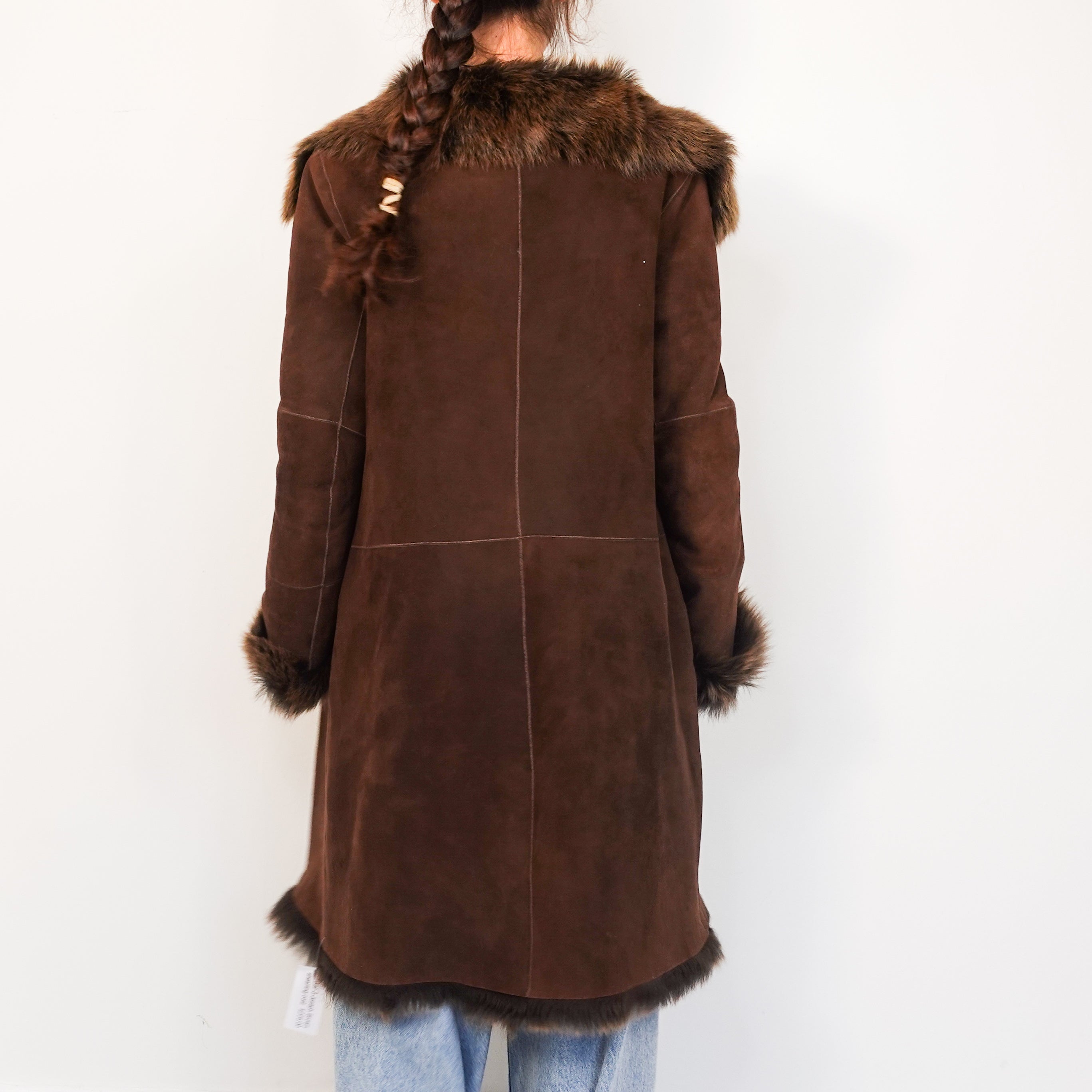 Brown shearling coat