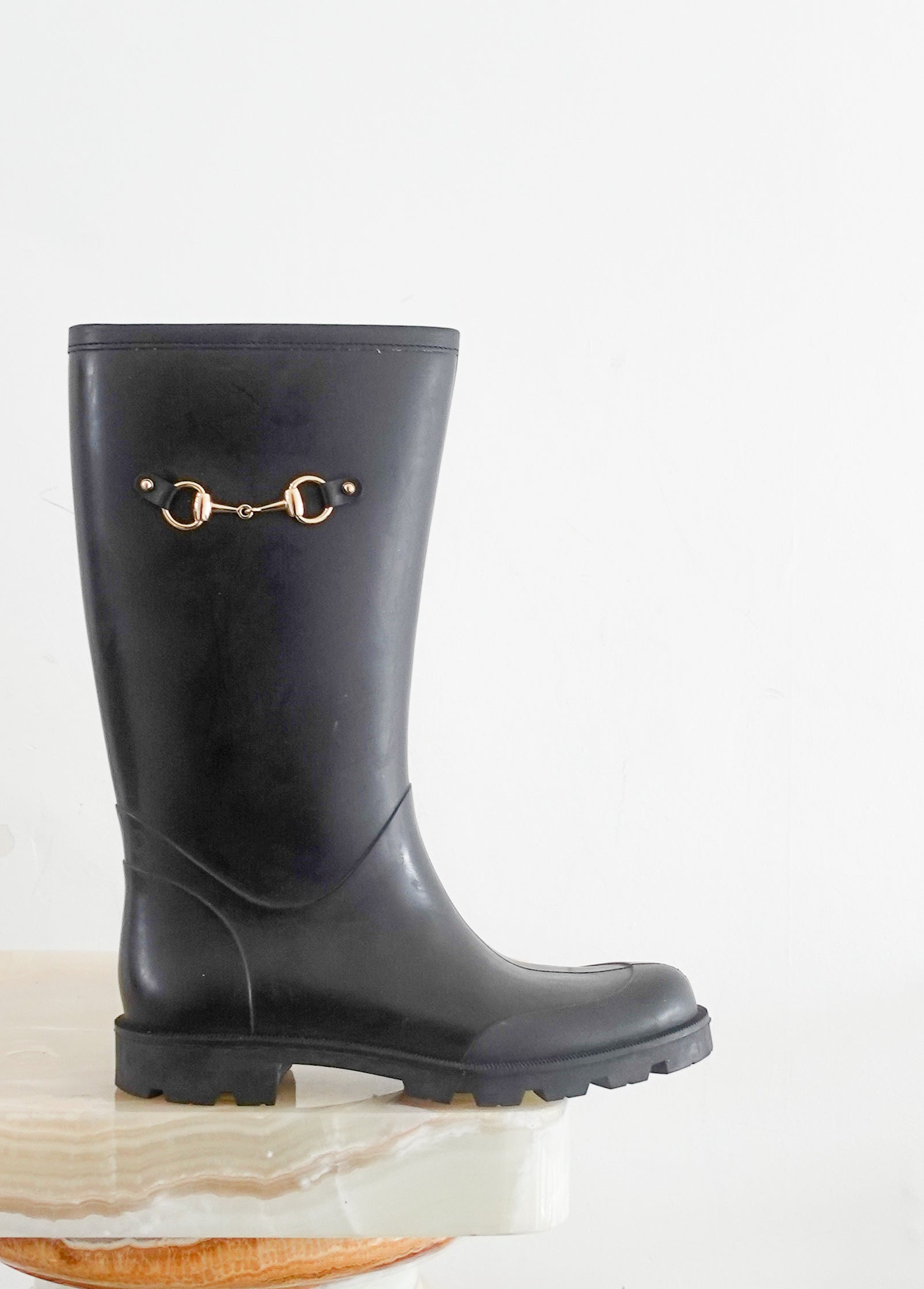 Black rain boots RRP £550