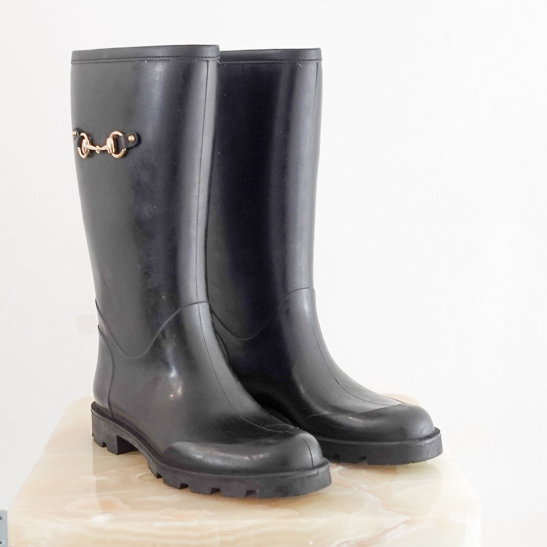 Black rain boots RRP £550