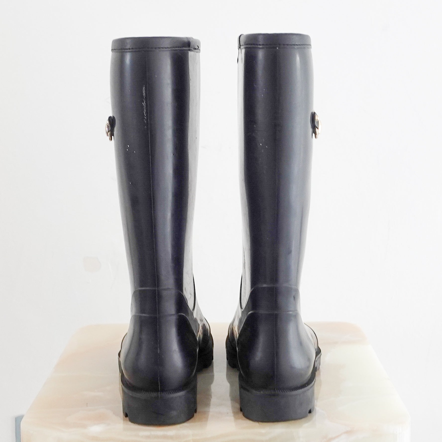 Black rain boots RRP £550