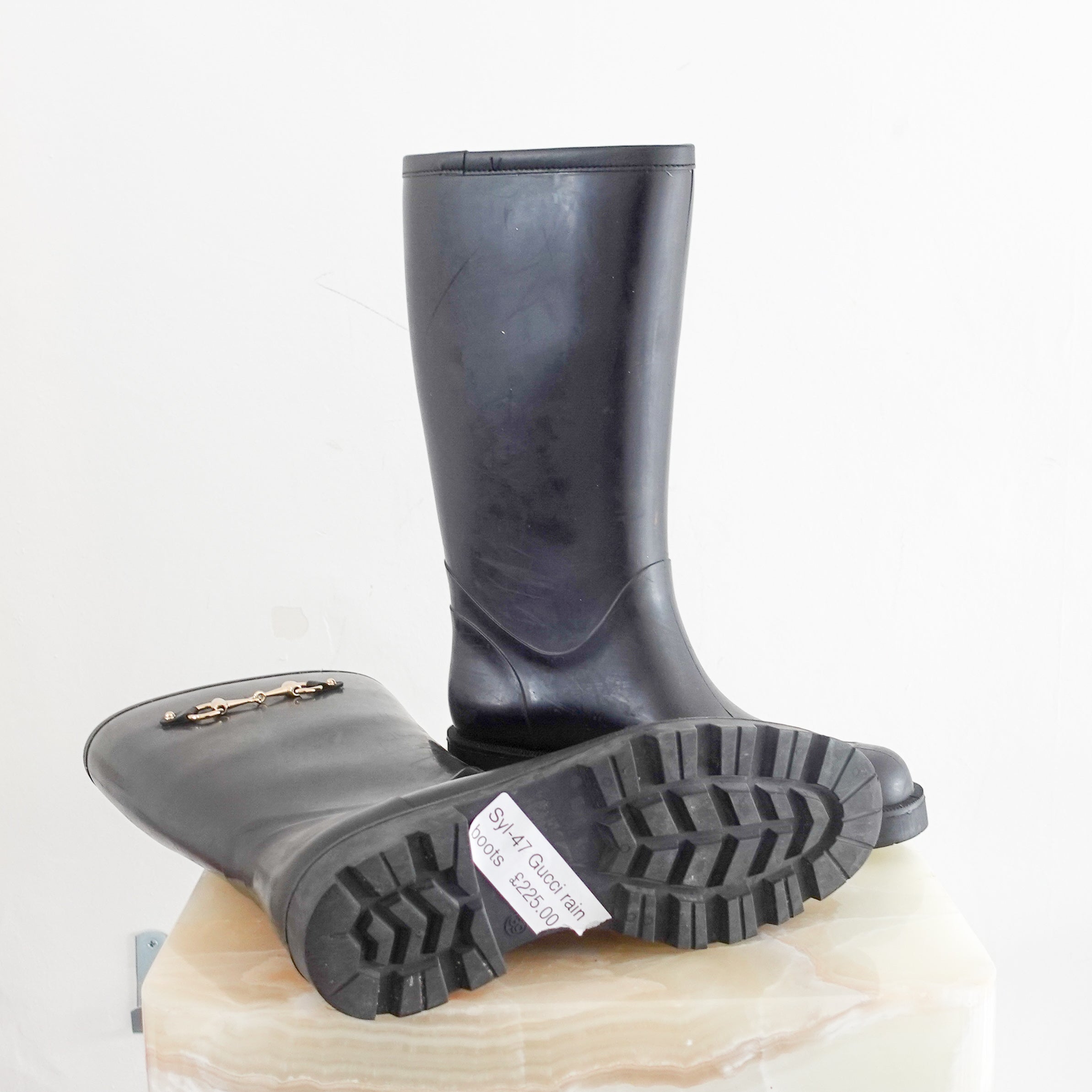 Black rain boots RRP £550