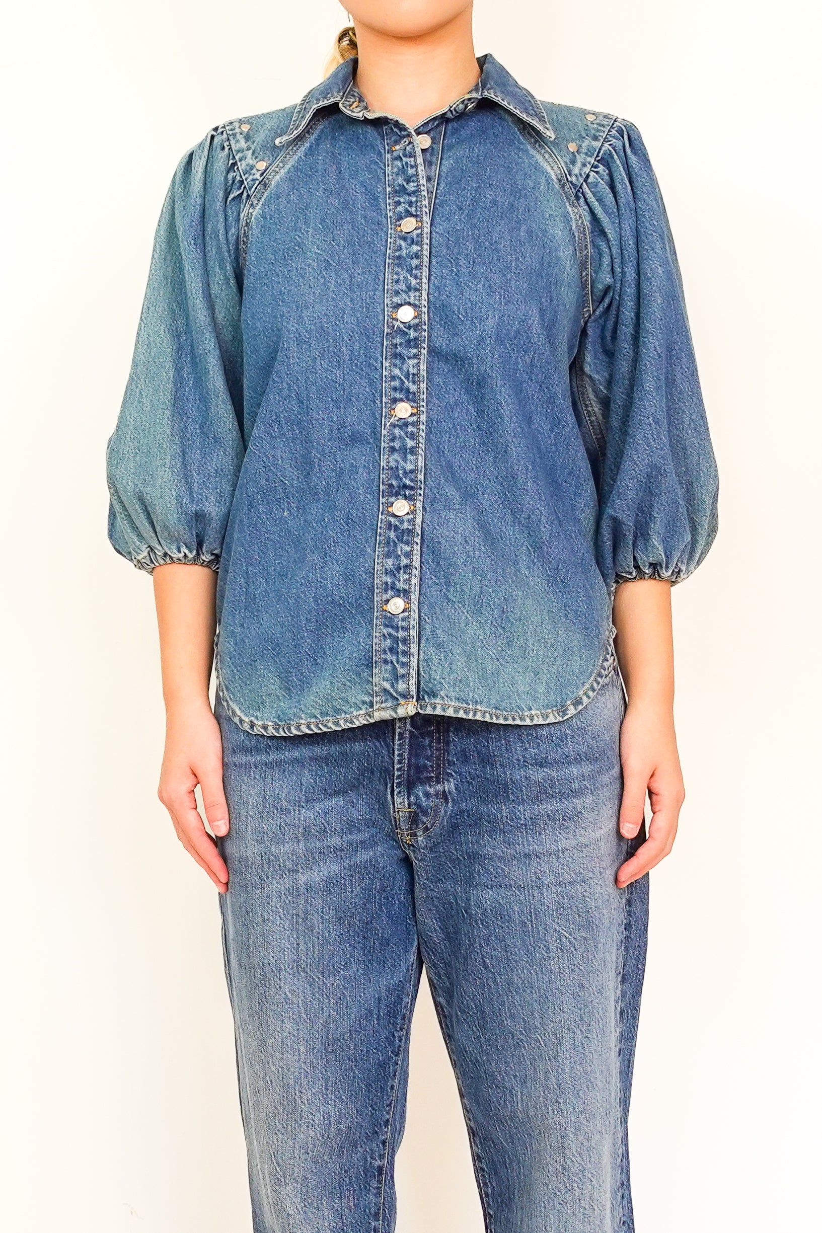 Denim Balloon Sleeve jacket RRP £280