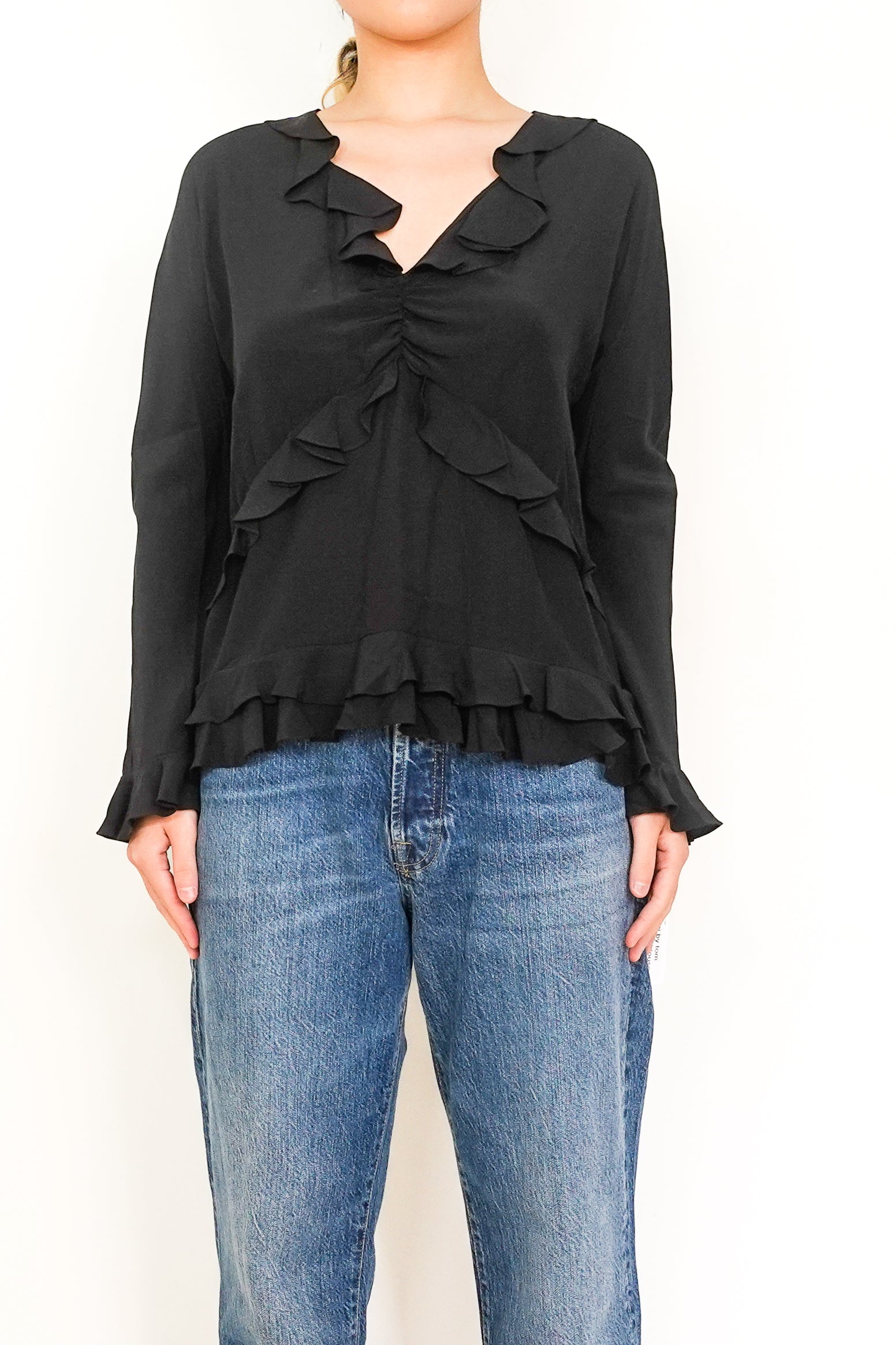 Silk Black blouse RRP £1.2K