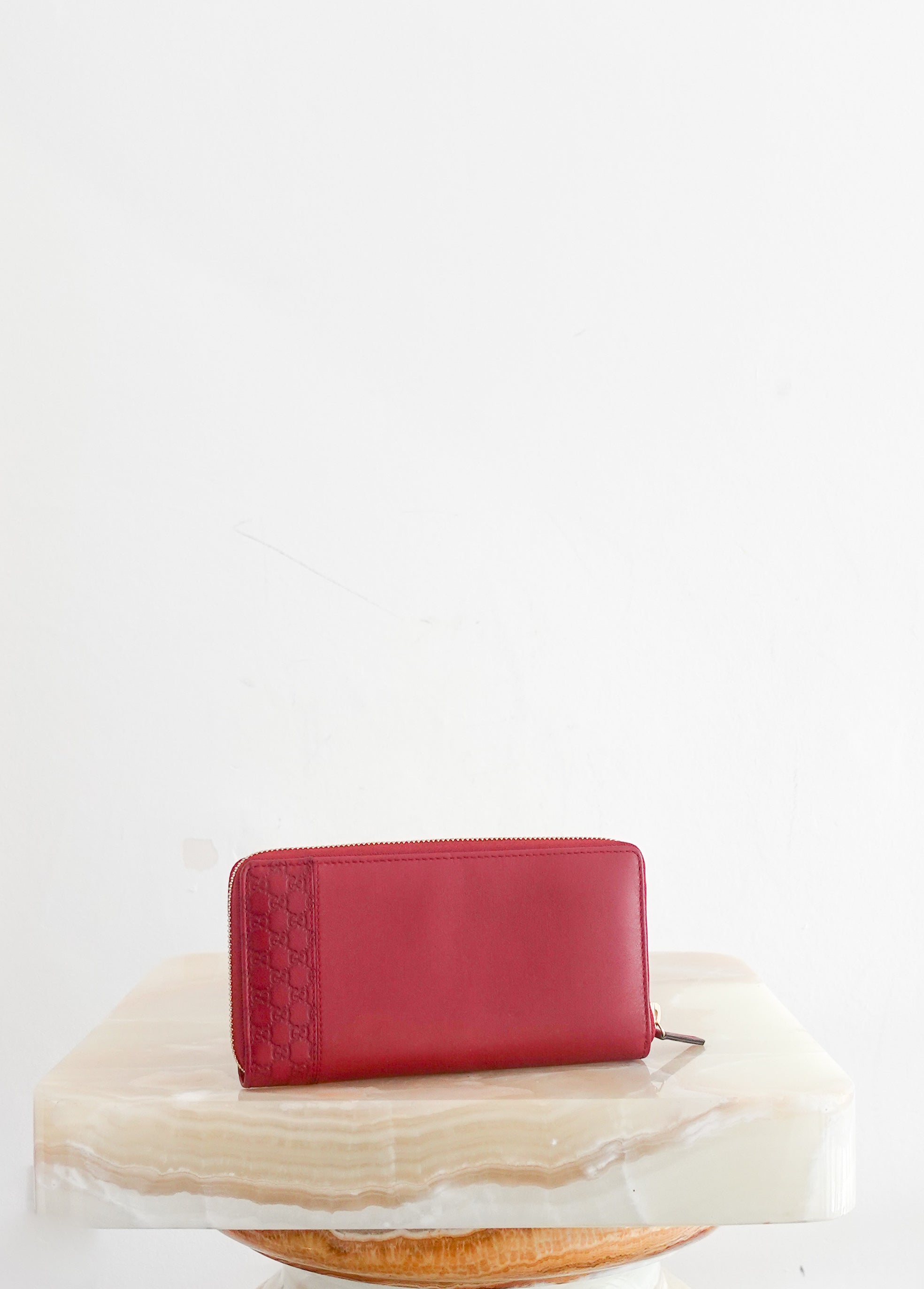 Red leather zip around wallet RRP £325