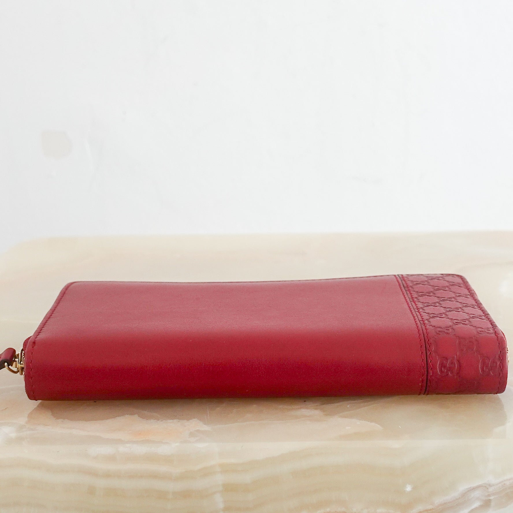 Red leather zip around wallet RRP £325