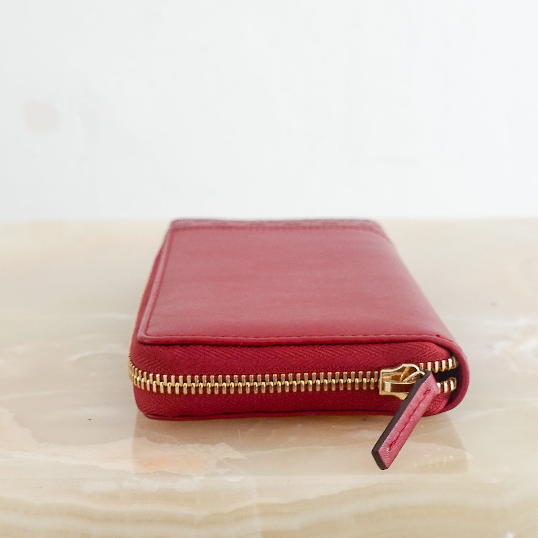 Red leather zip around wallet RRP £325