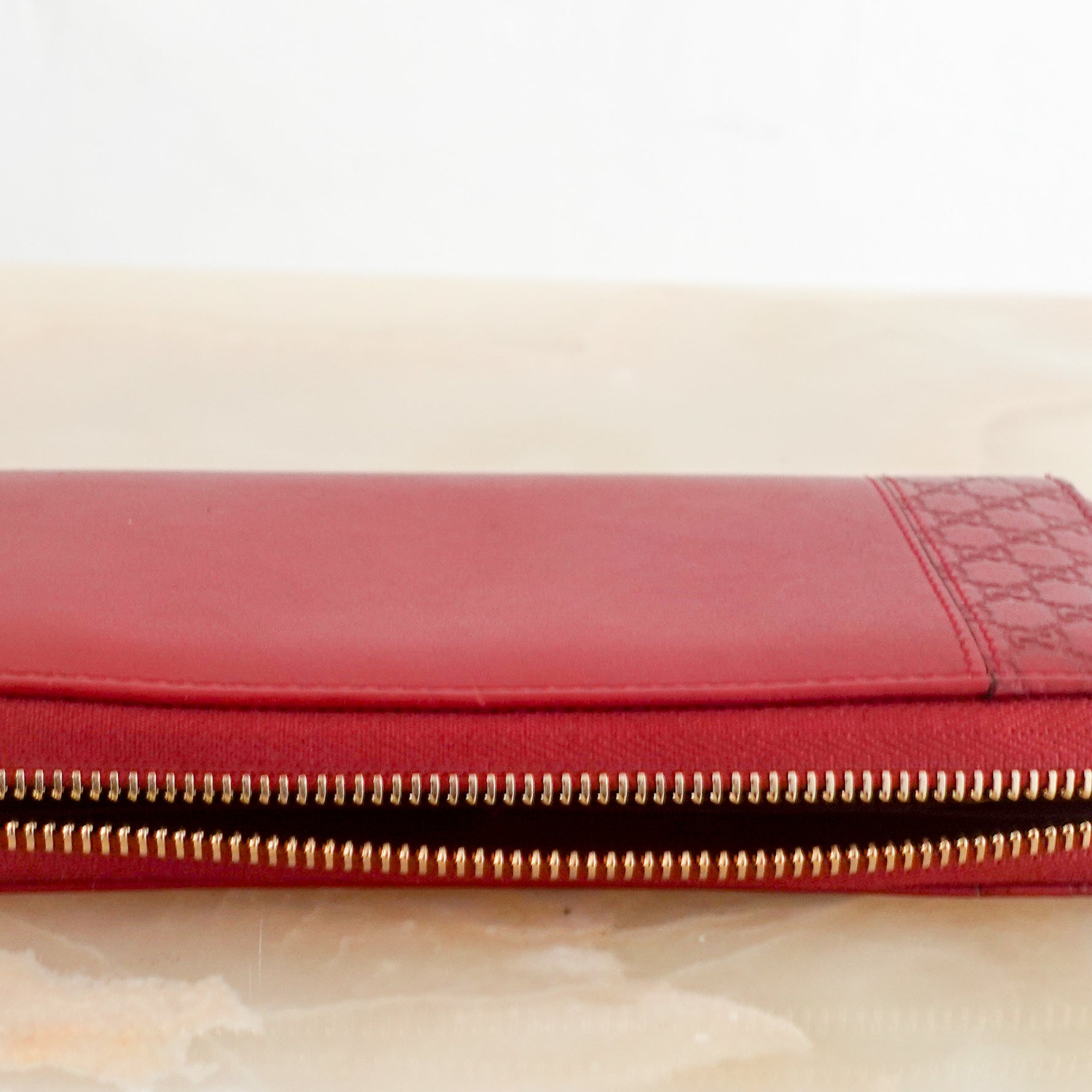 Red leather zip around wallet RRP £325