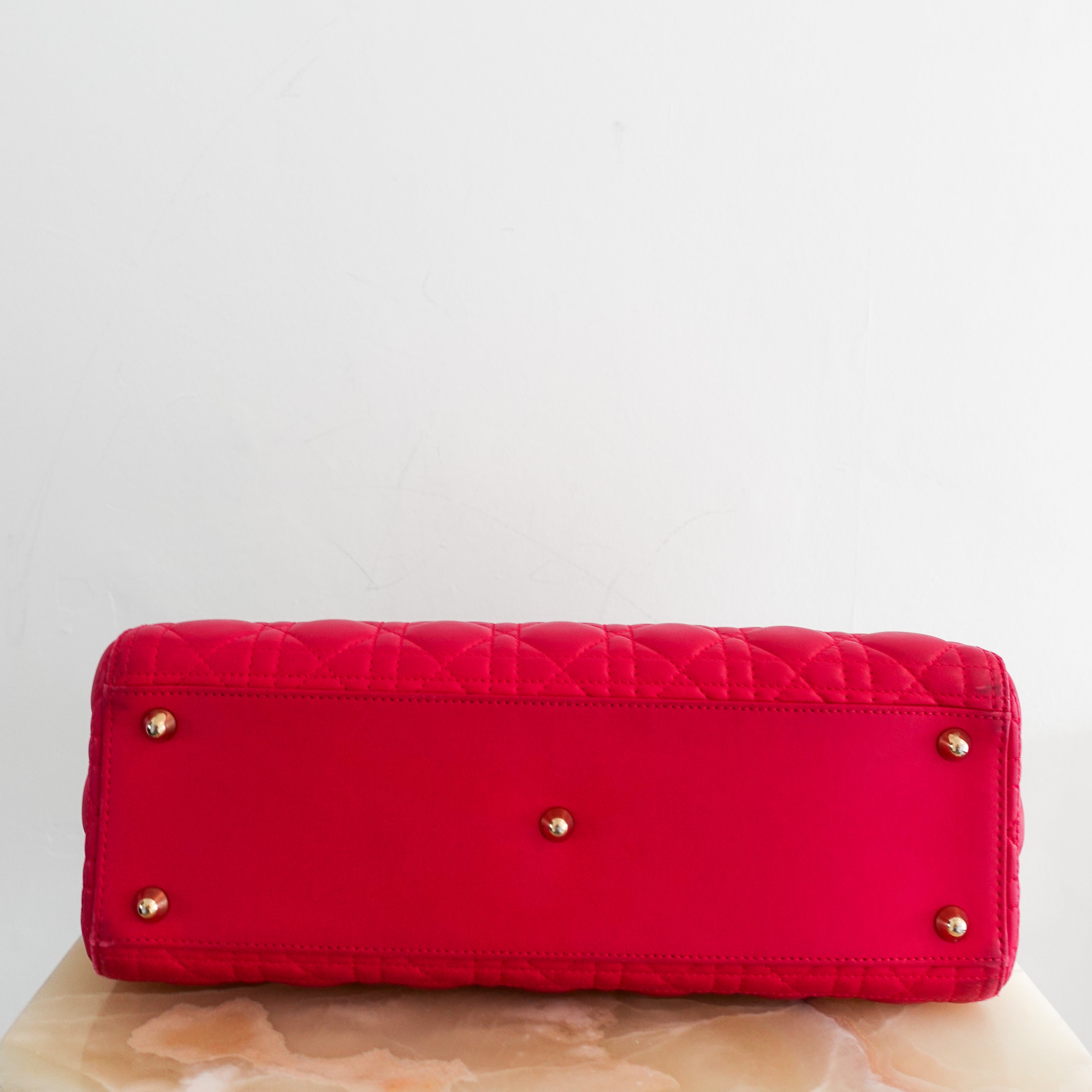 Dior Large Pink Leather Lady Bag | Authentic Preloved