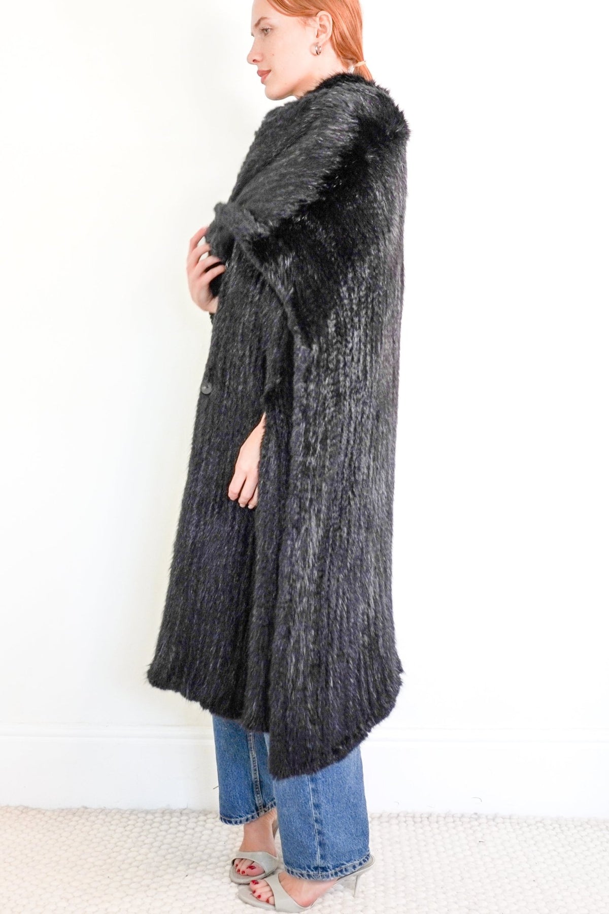 Sonia Rykiel Muskrat Fur Black Cape | Authentic Preloved - Reloved Again