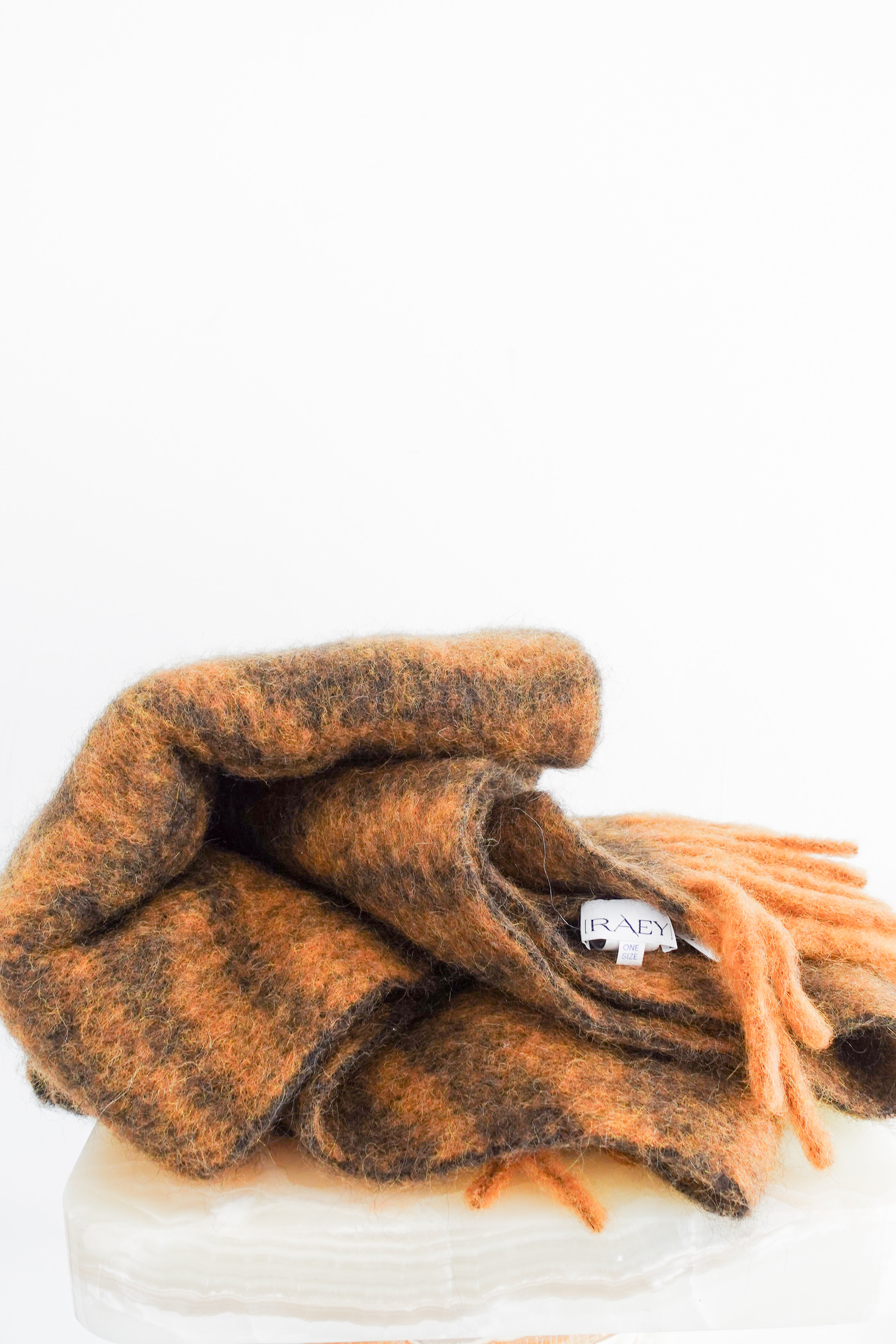 Raey Alpaca Wool brown Winter scarf RRP £250 | Authentic Preloved