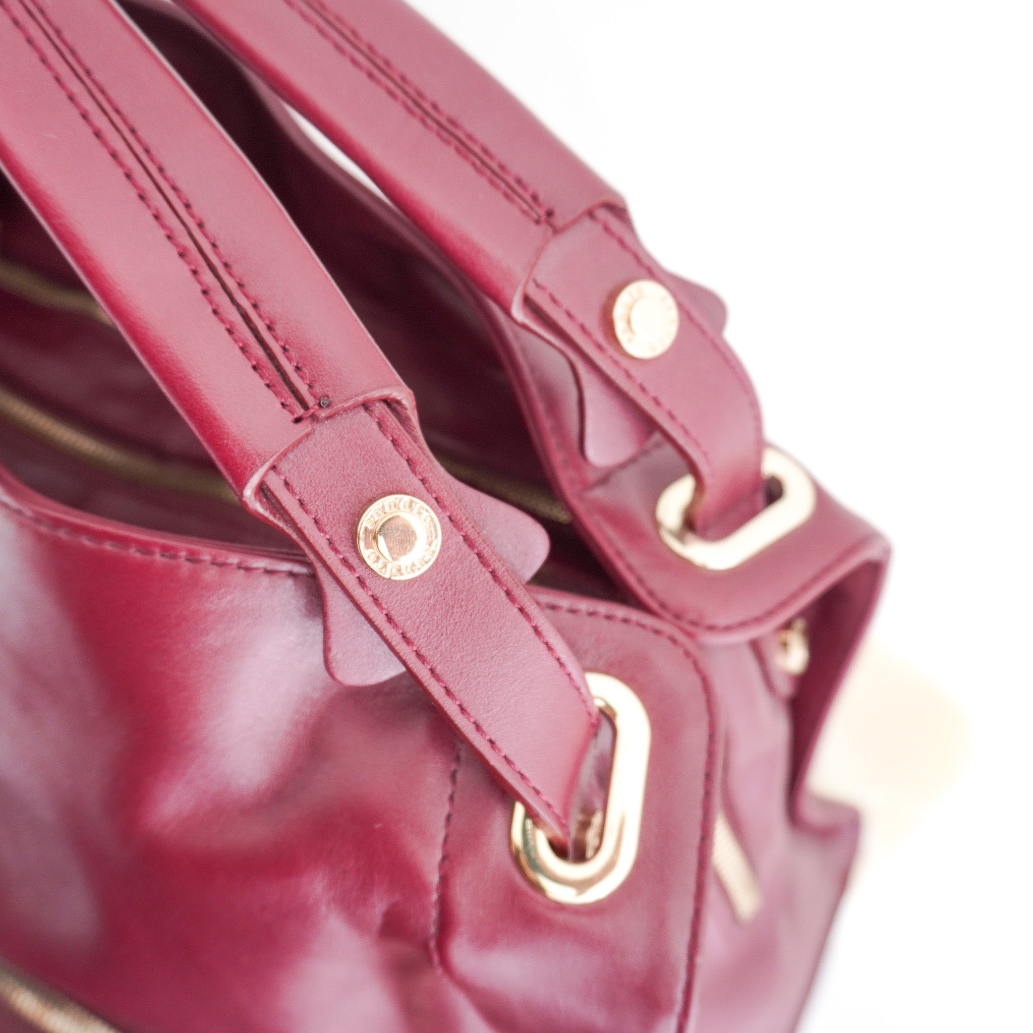 Sandro Adel Burgundy Leather Bag (RRP £350) | Authentic Preloved