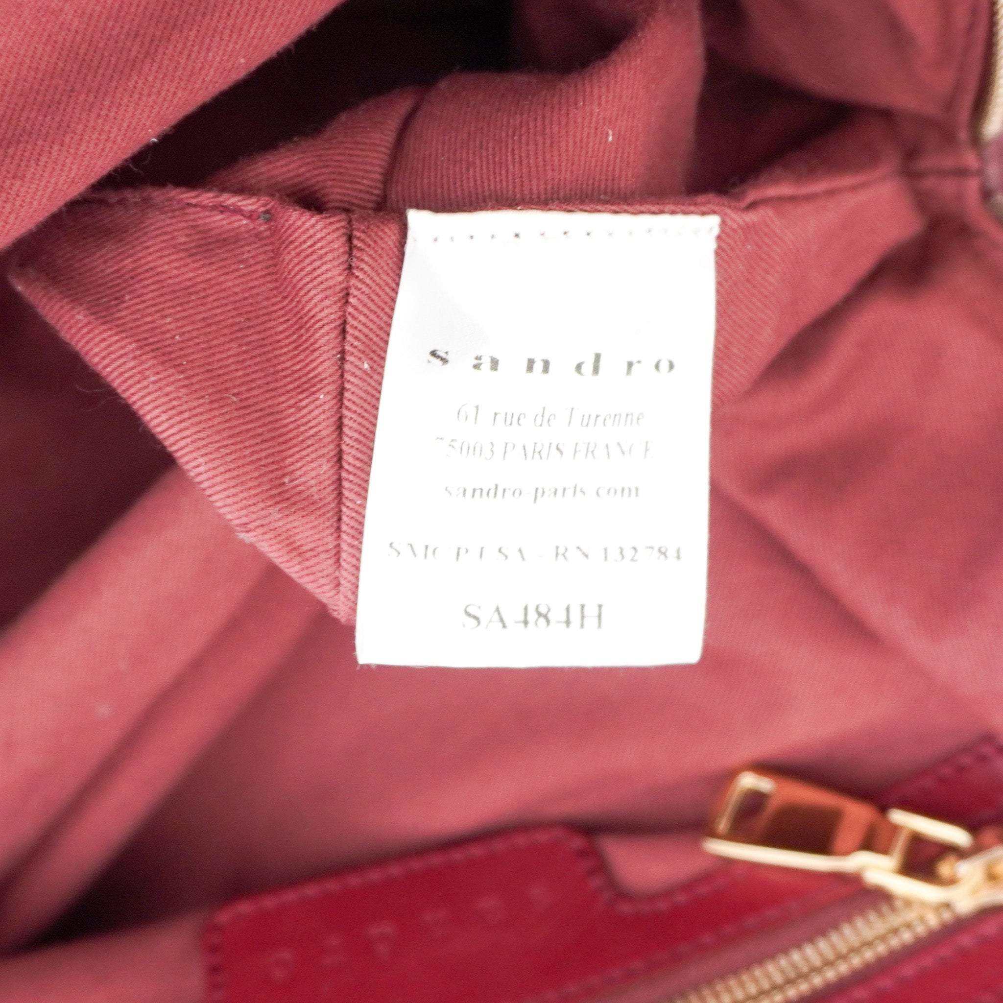 Sandro Adel Burgundy Leather Bag (RRP £350) | Authentic Preloved