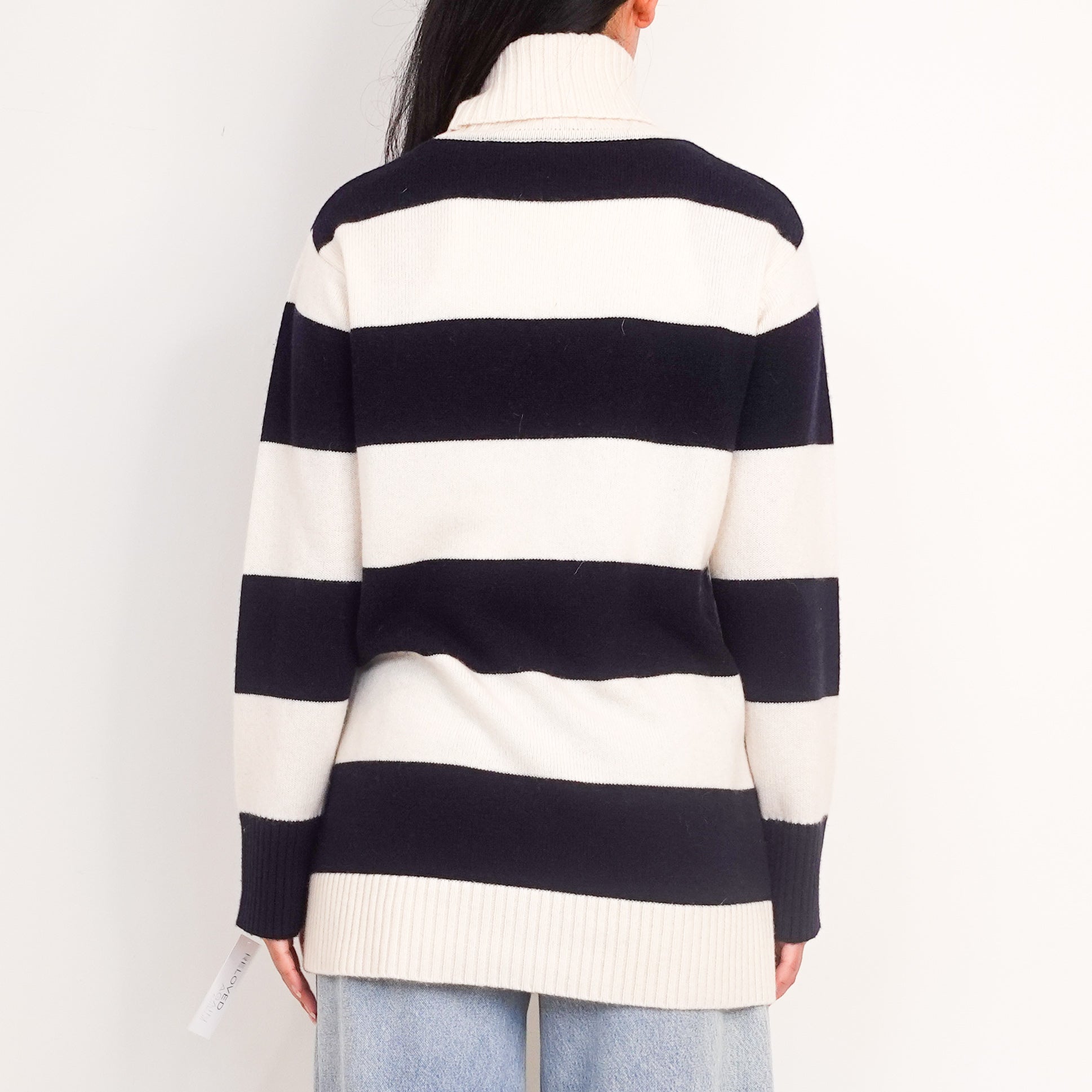 Breton stripe cashmere mix polo neck RRP £400