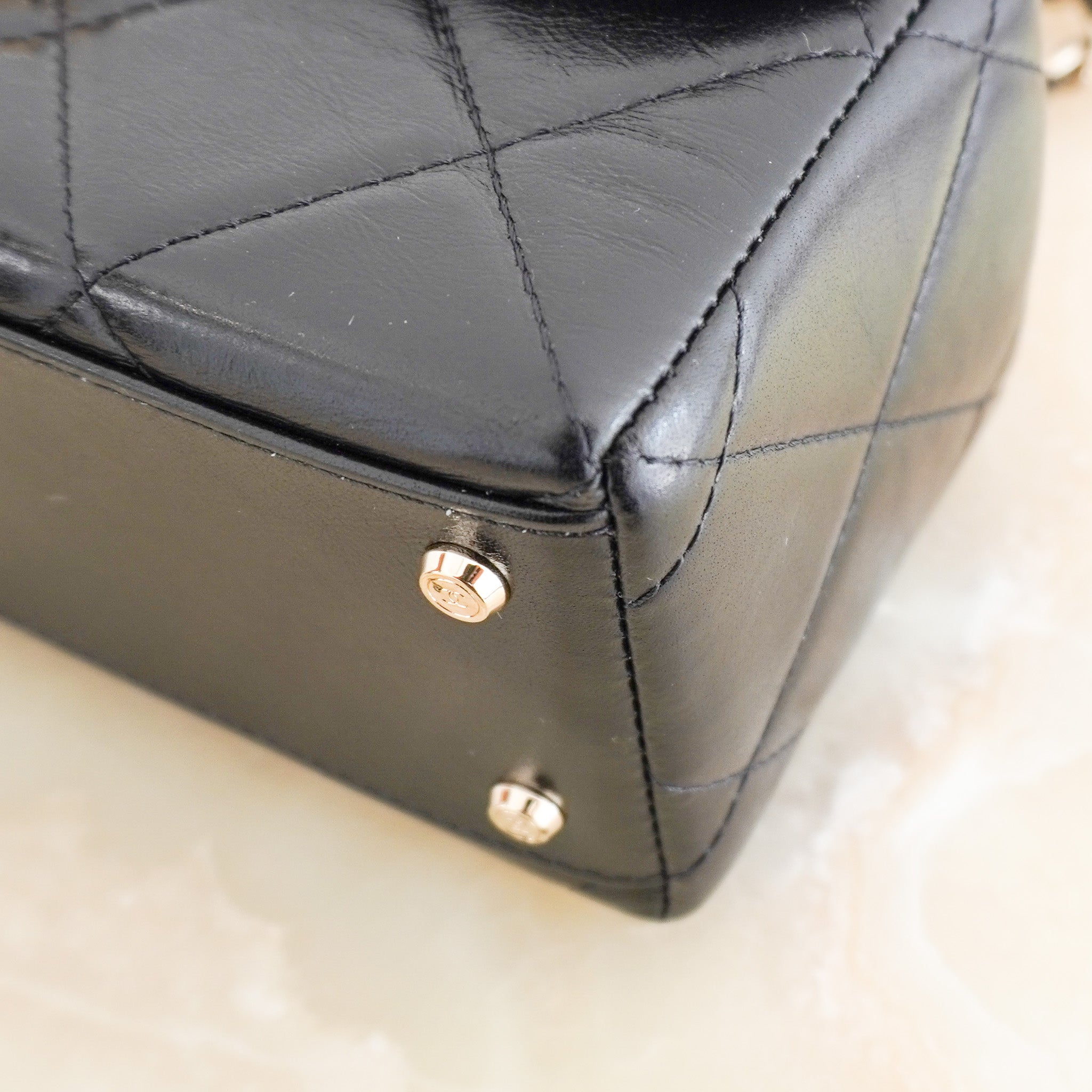 Chanel Shiny Calfskin Quilted Top Handle Box Bag | Authentic Preloved - Reloved Again